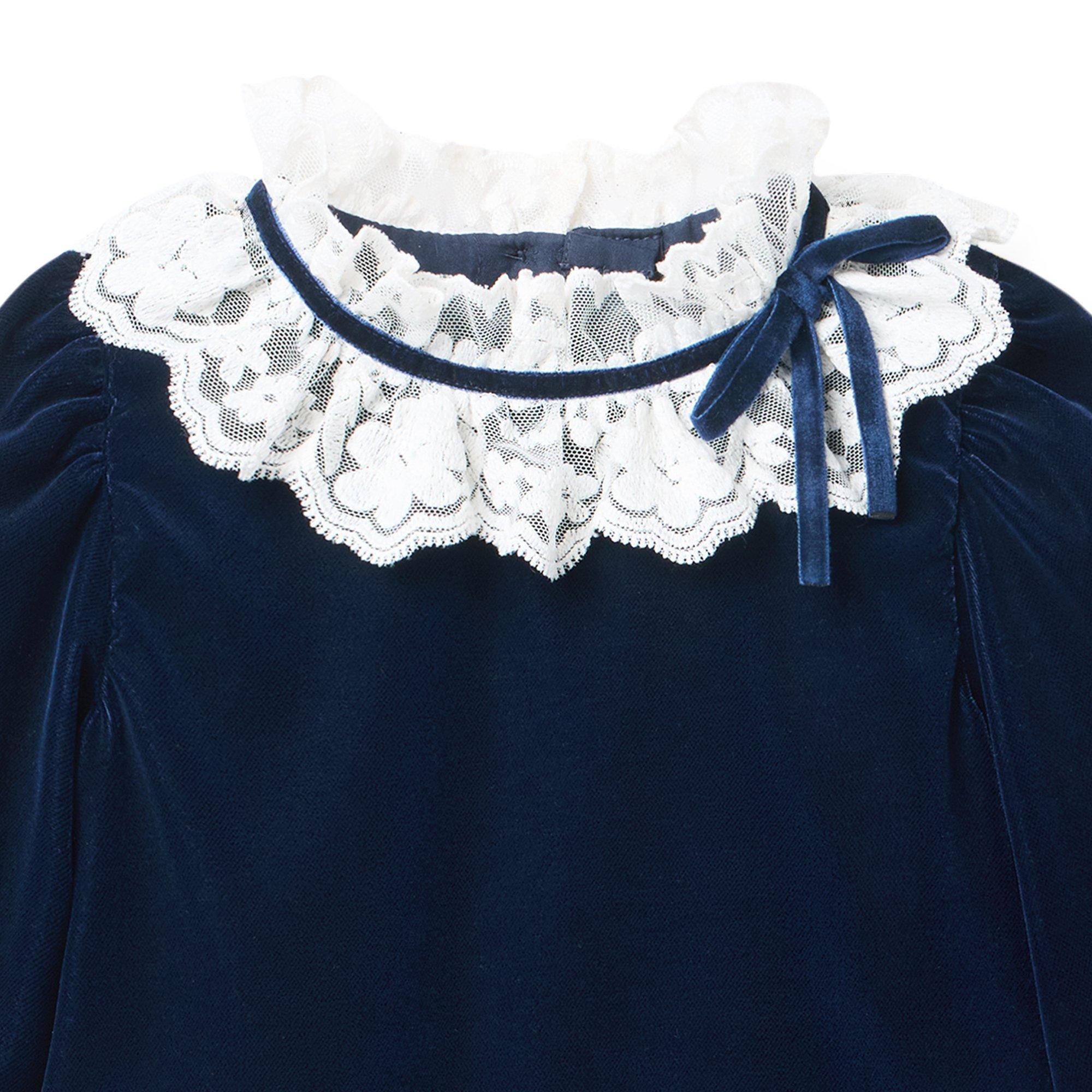 The Velvet Lace Collar Dress image number 1
