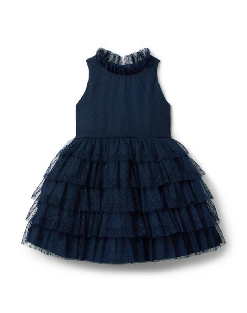 Dot Tiered Ruffle Dress