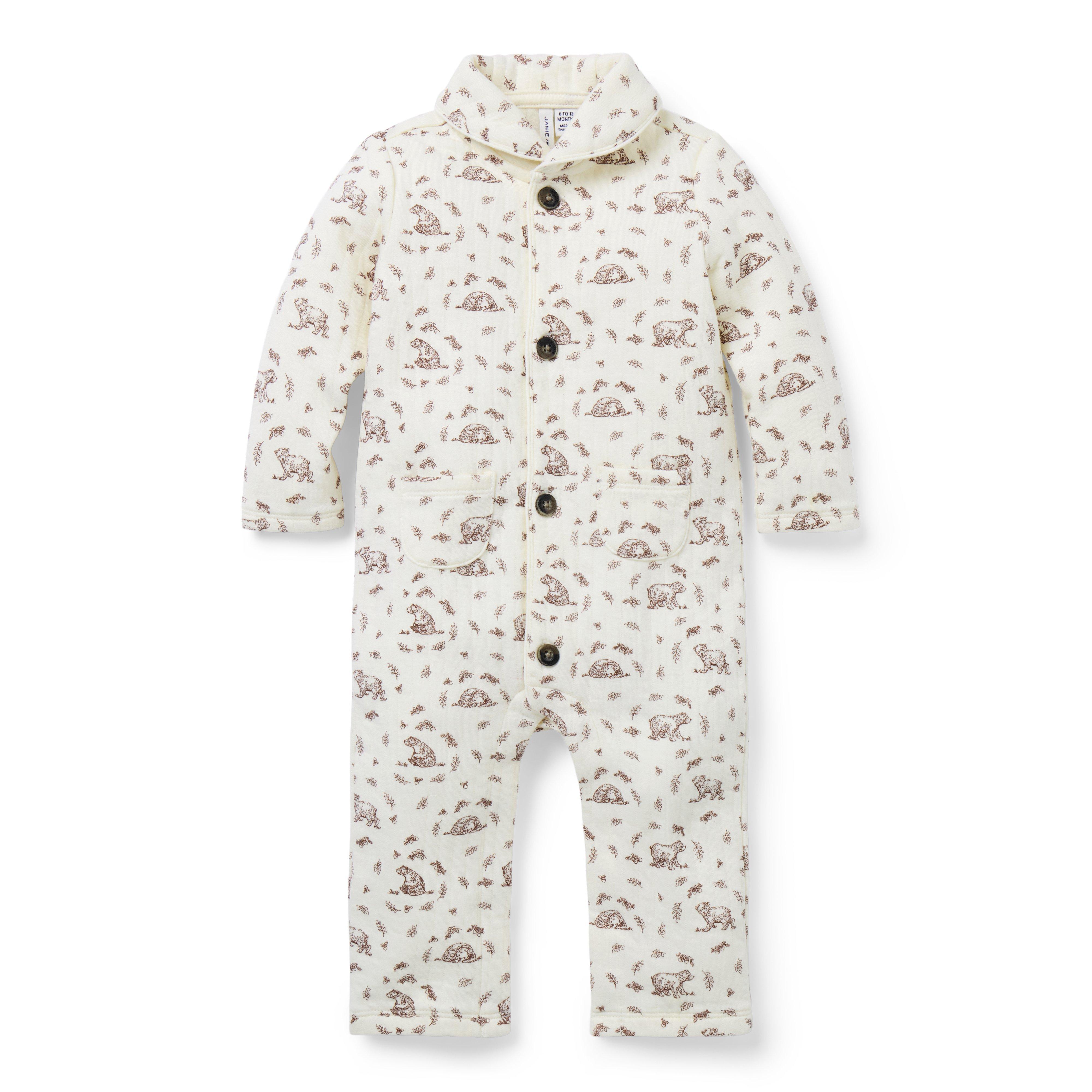 Baby Quilted Bear Toile One-Piece