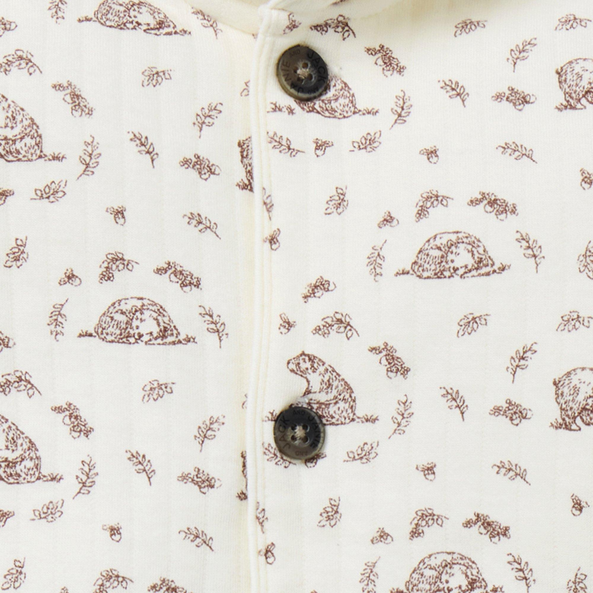 Baby Quilted Bear Toile One-Piece image number 1