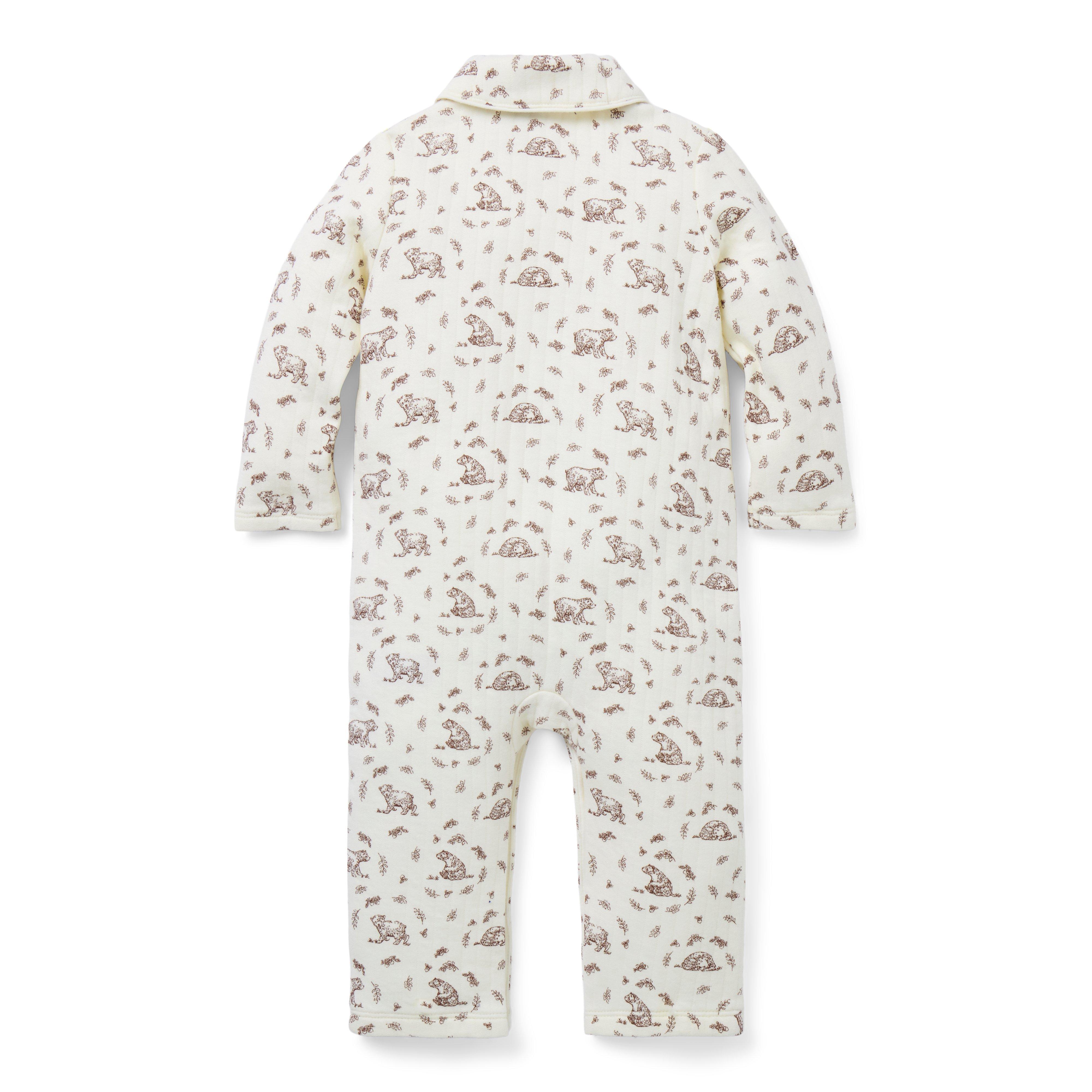 Baby Quilted Bear Toile One-Piece image number 2