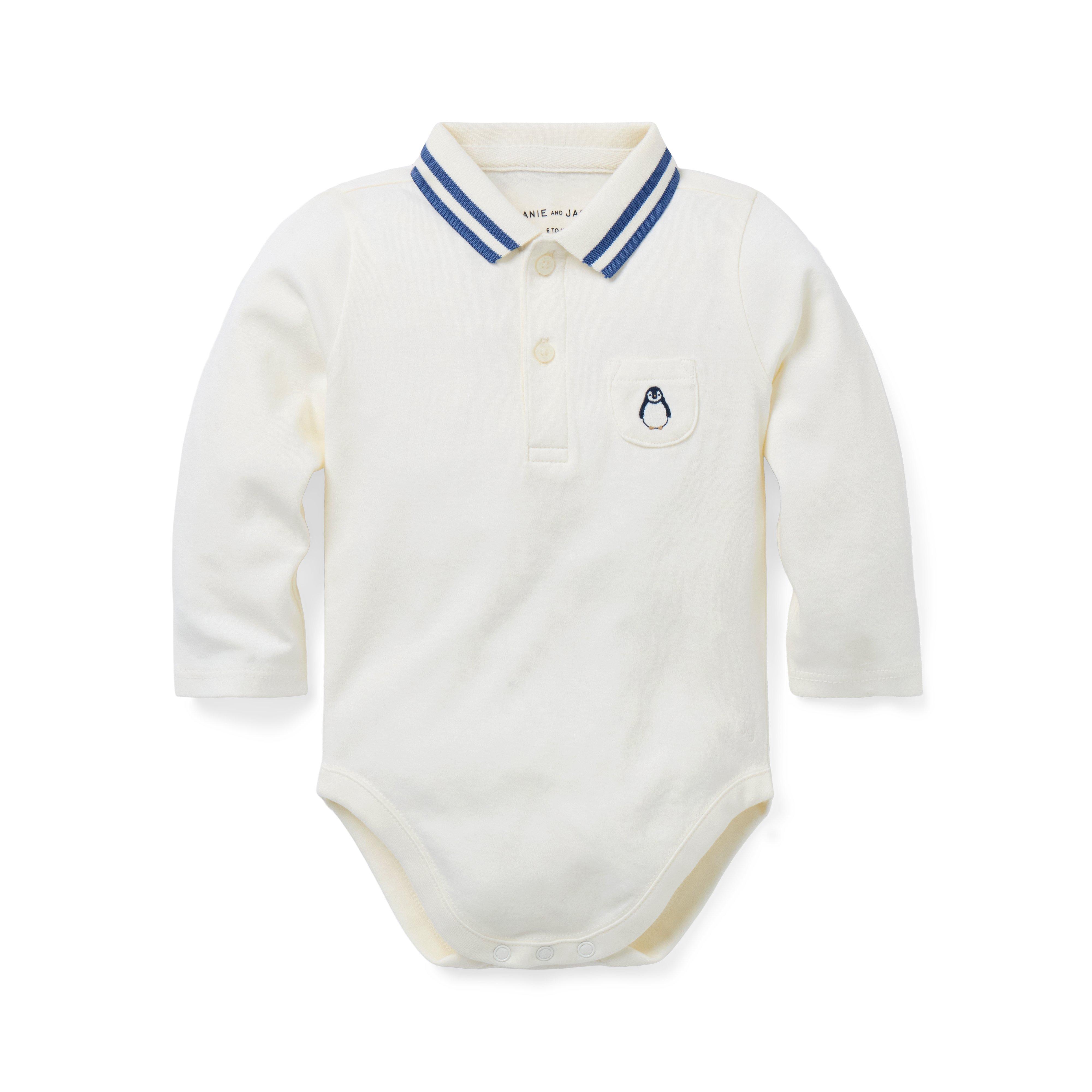 Baby Embroidered Penguin Polo Bodysuit