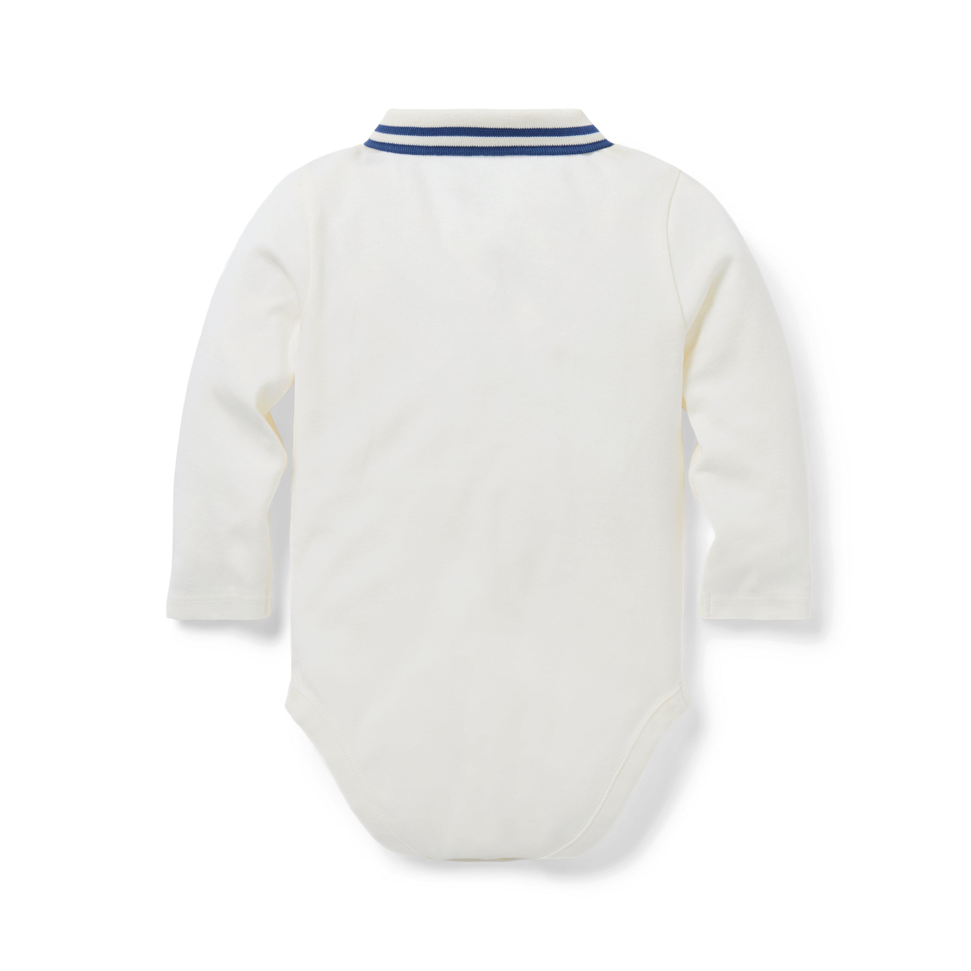 Baby Embroidered Penguin Polo Bodysuit image number 2