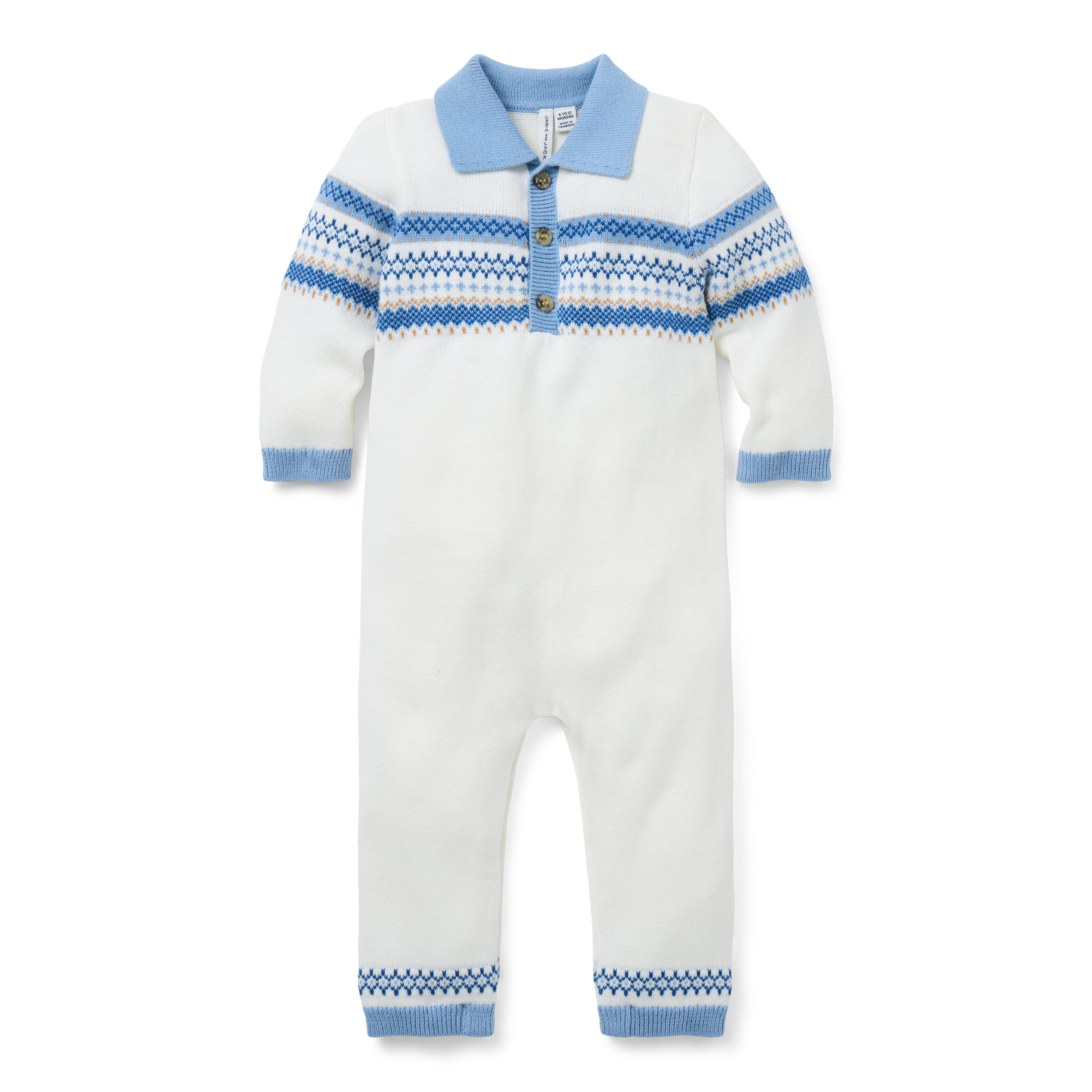 Baby Fair Isle Collared One-Piece