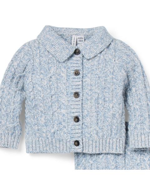 Baby Cable Knit Collared Matching Set