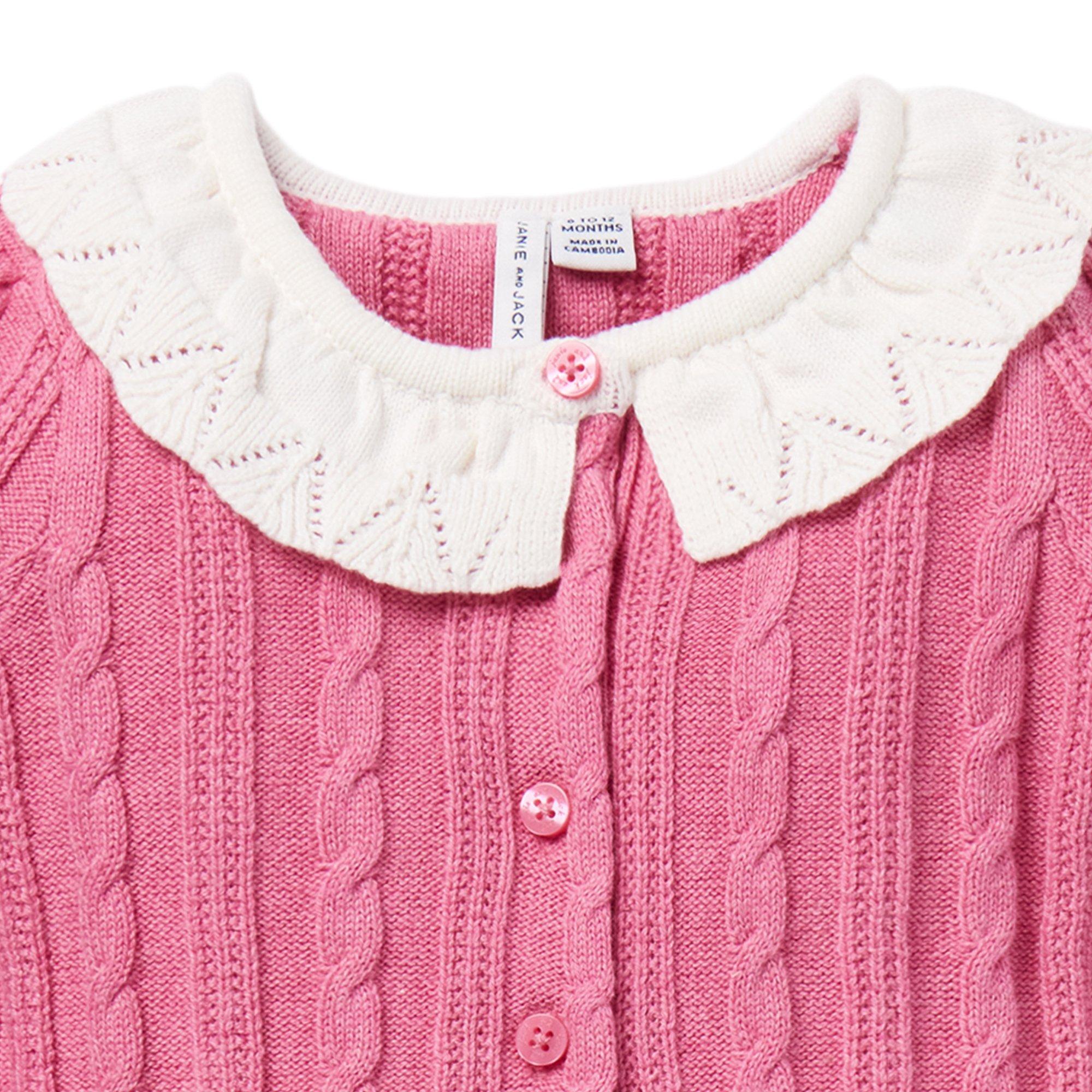 Baby Cable Knit Collared One-Piece image number 2