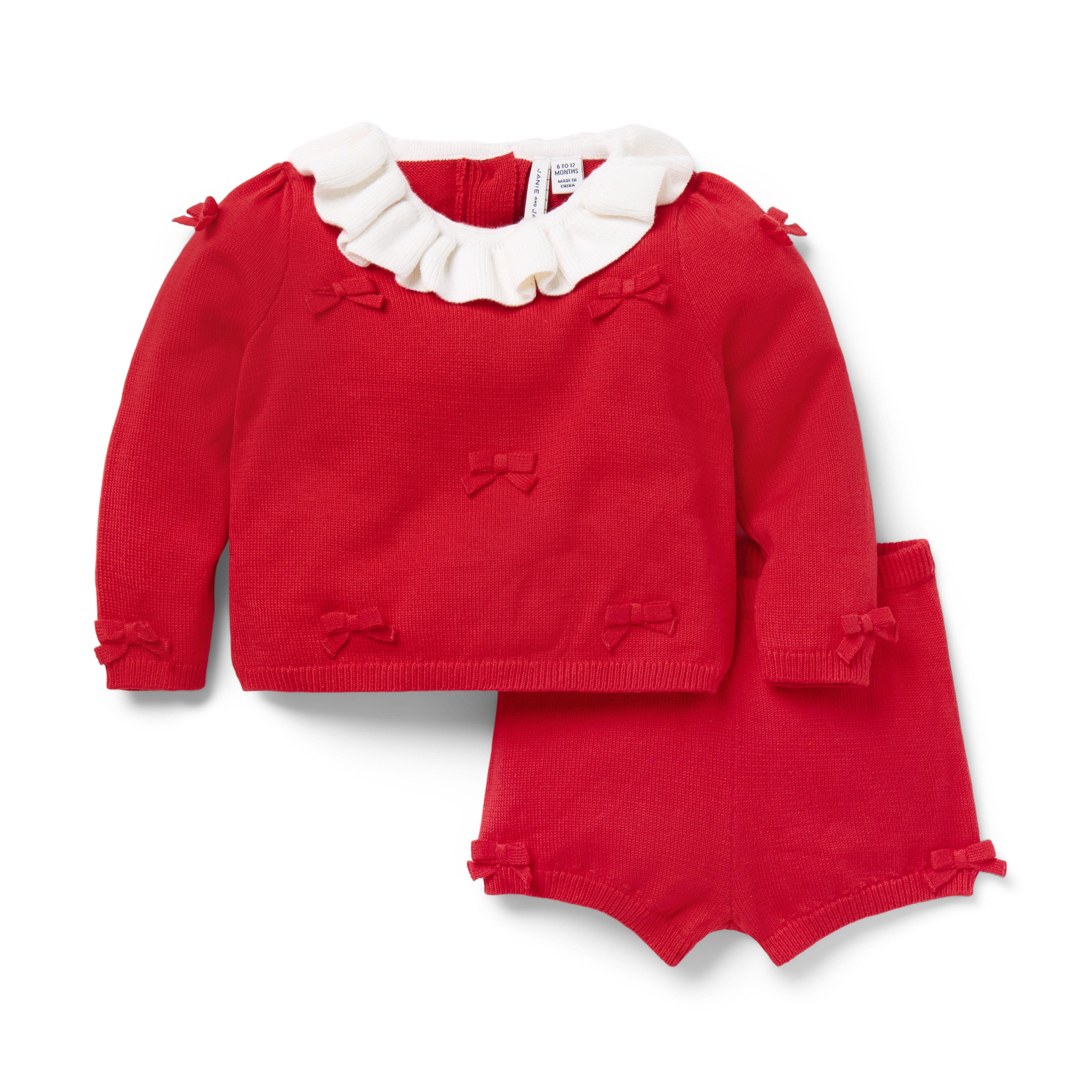 Baby Bow Matching Sweater Set