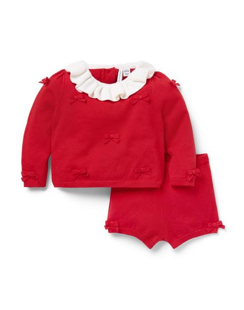 Baby Bow Matching Sweater Set