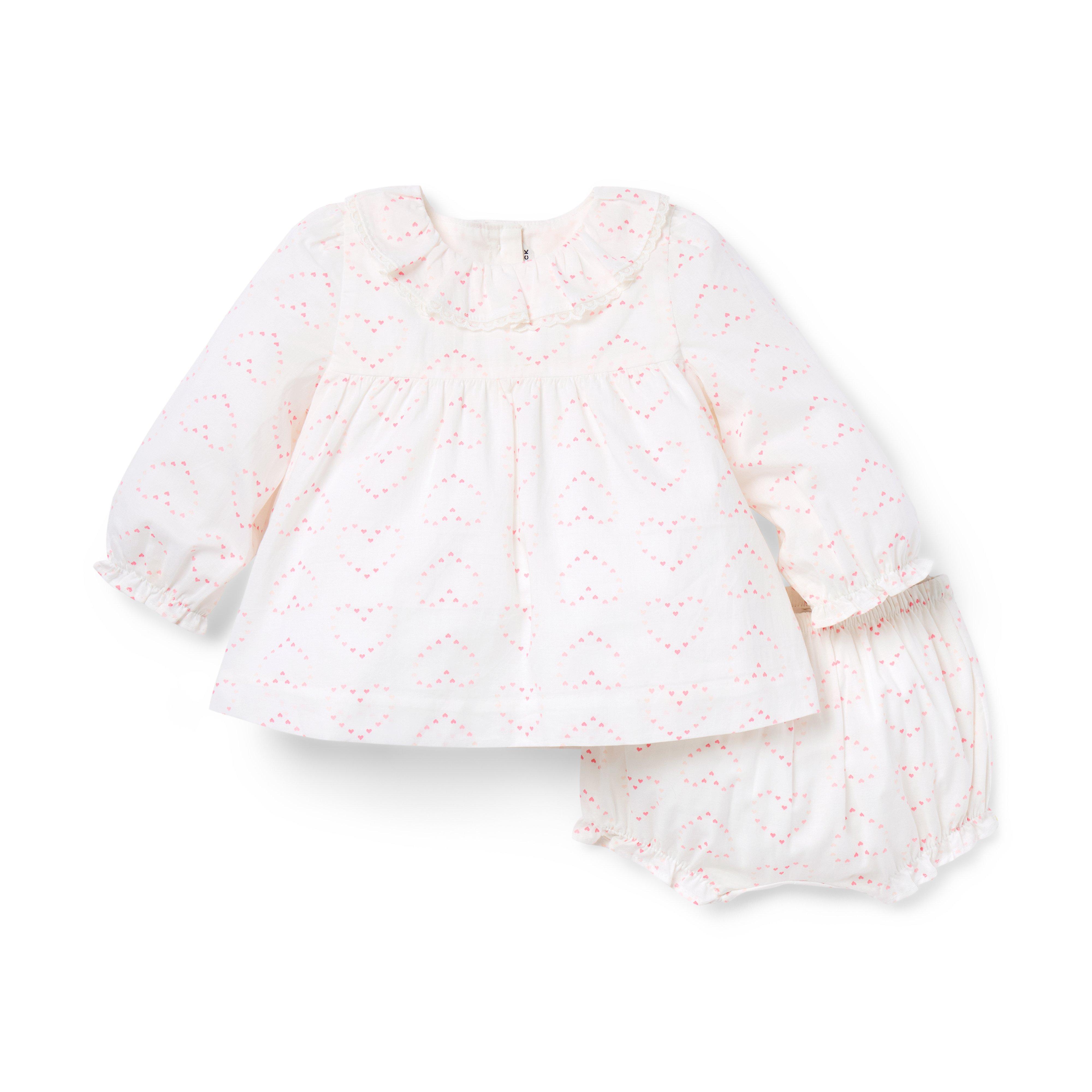 Baby Heart Ruffle Collar Matching Set