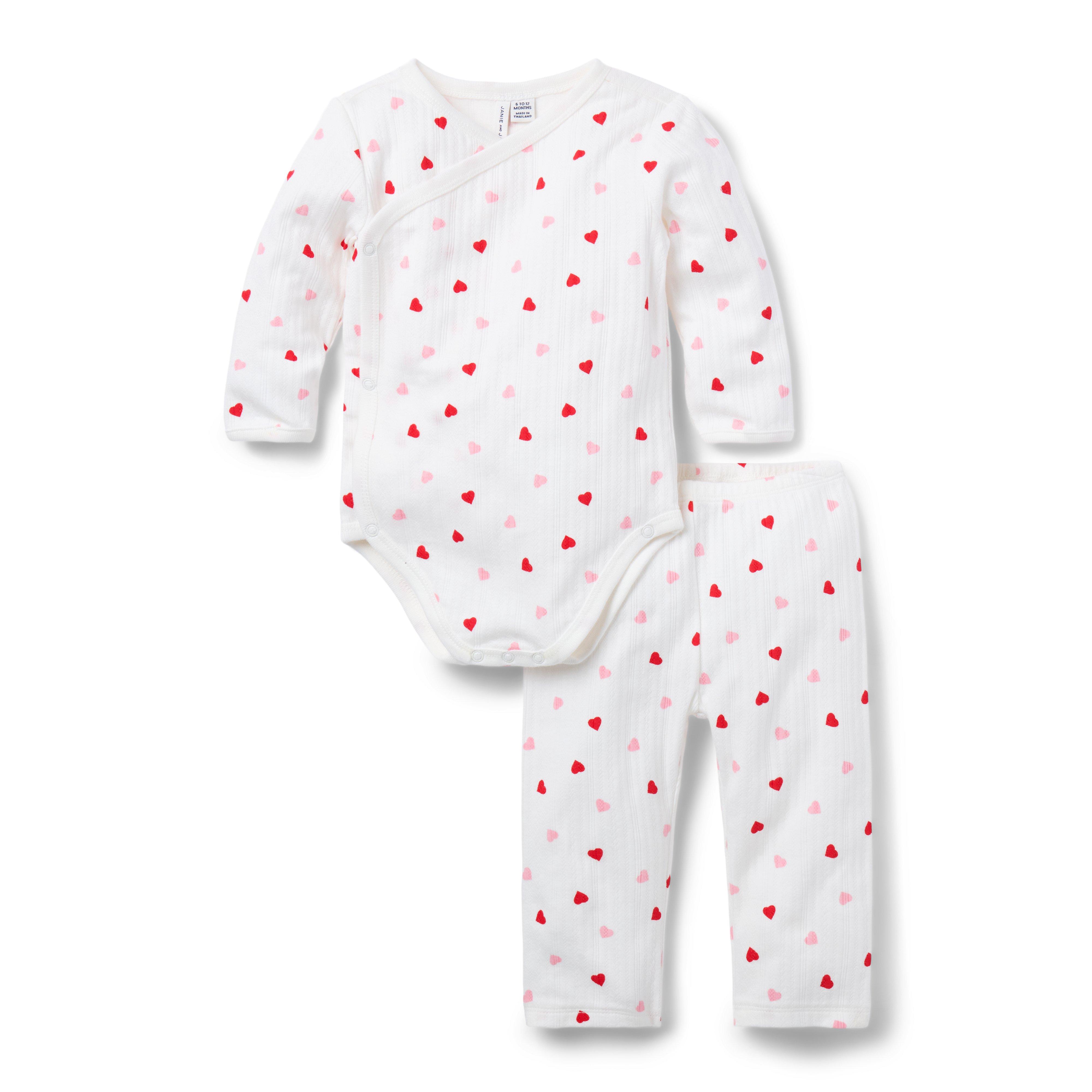 Baby Heart Pointelle Matching Set