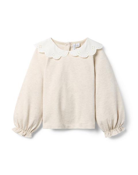 Eyelet Collar Sweatshirt