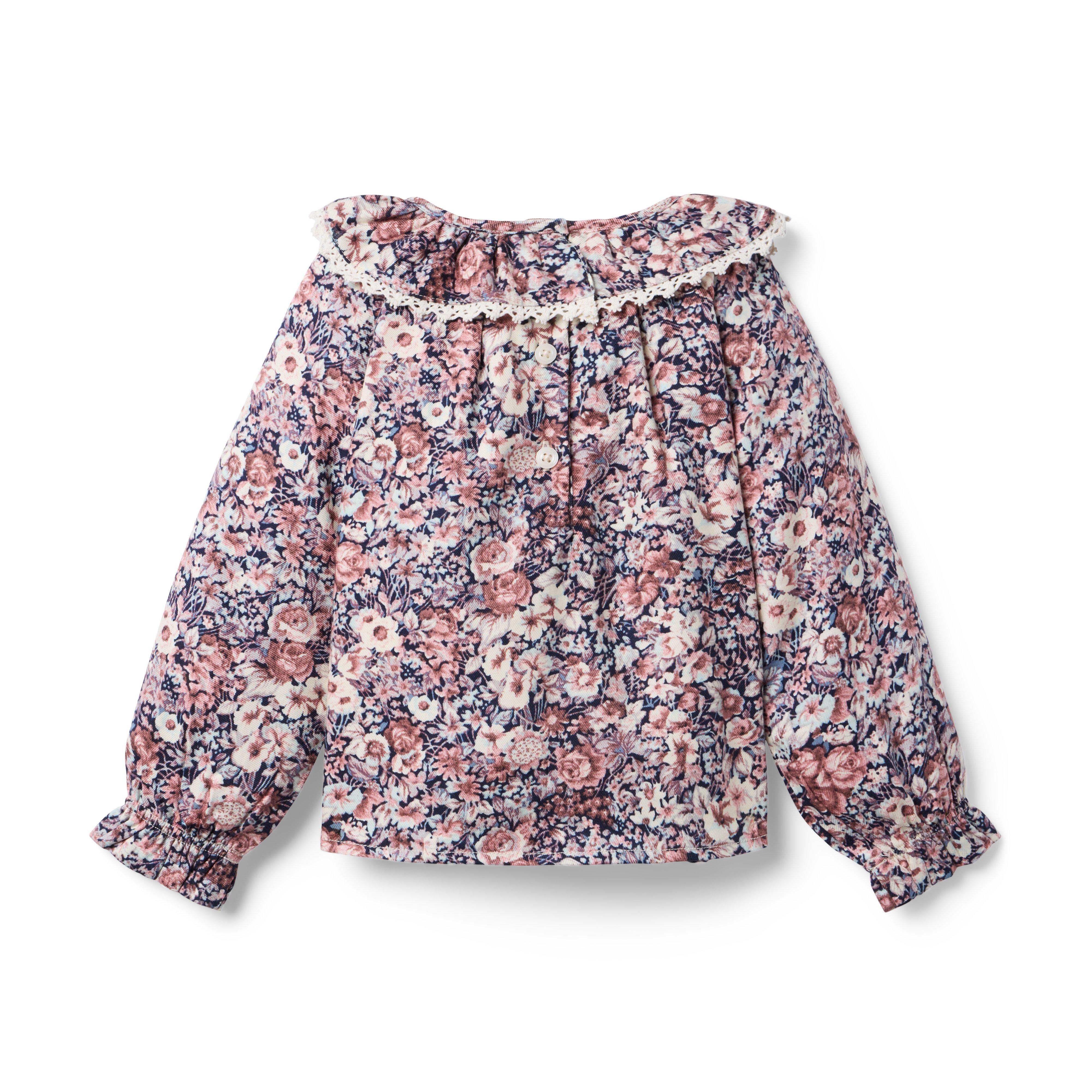 Floral Ruffle Collar Top image number 2