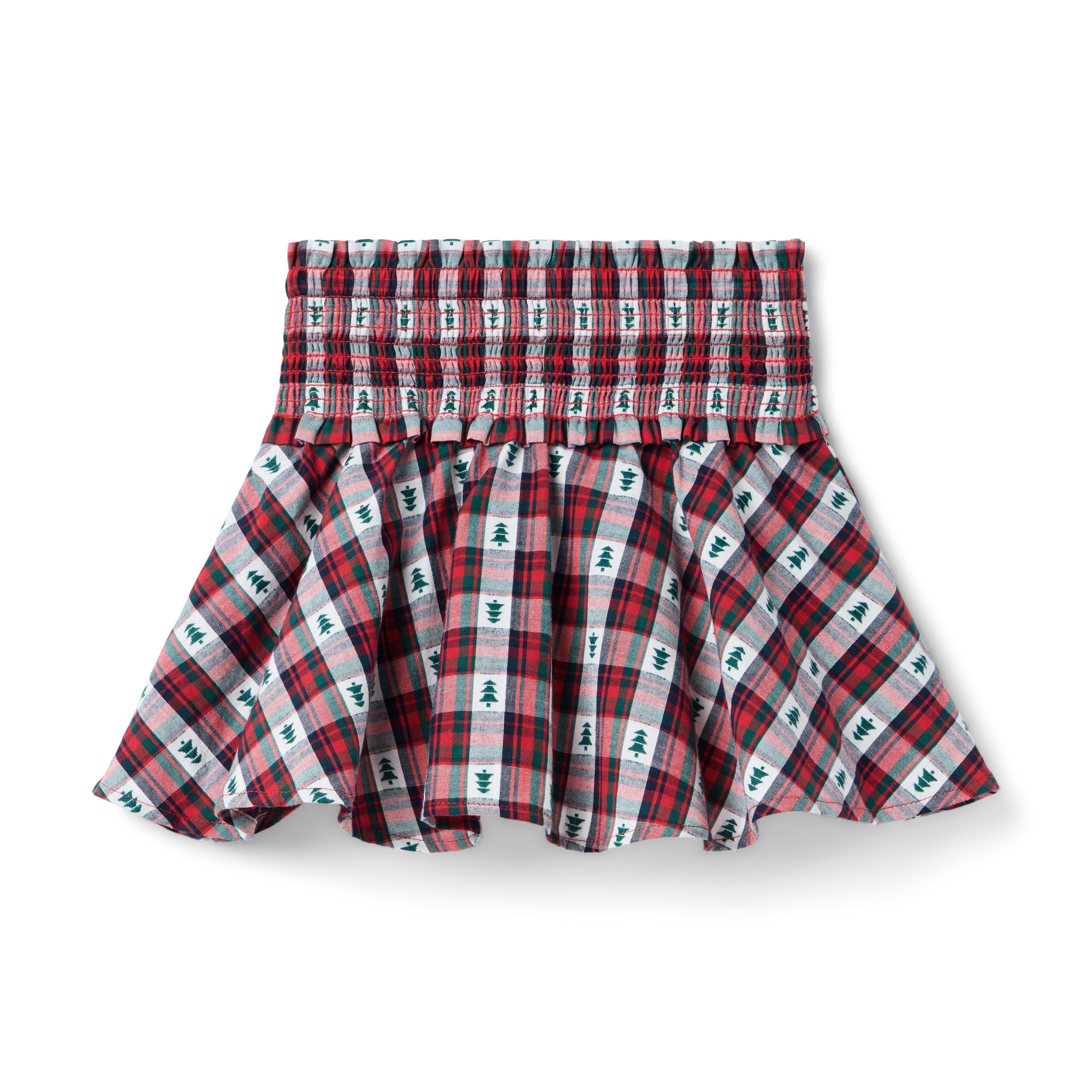 Holiday Tartan Smocked Skirt