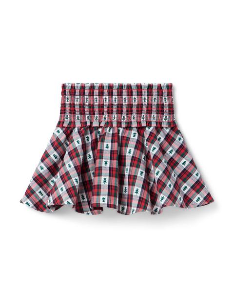 Holiday Tartan Smocked Skirt
