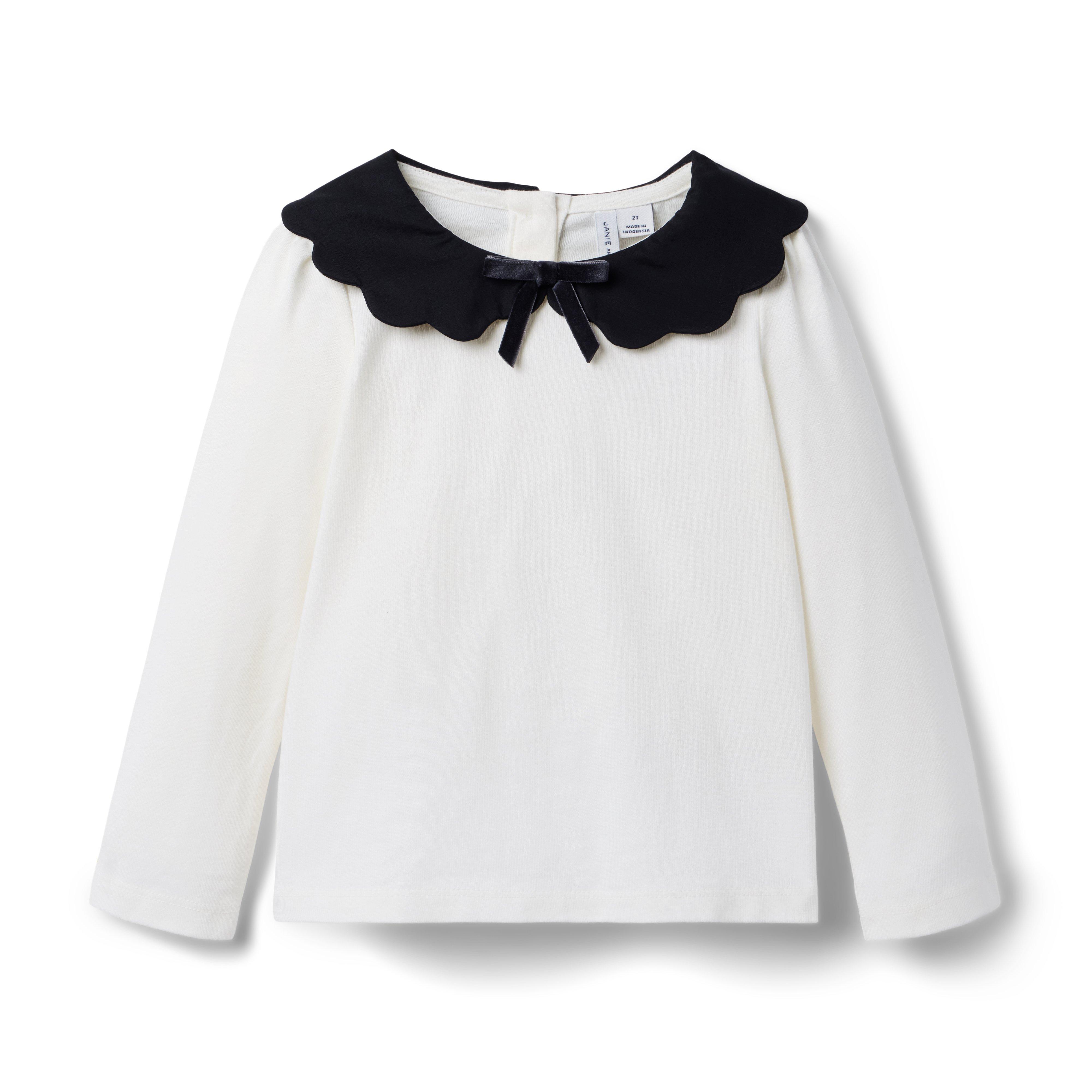 Scalloped Collar Top