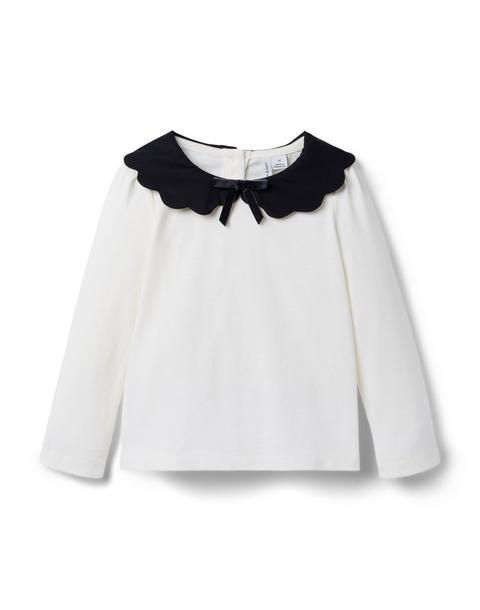 Scalloped Collar Top