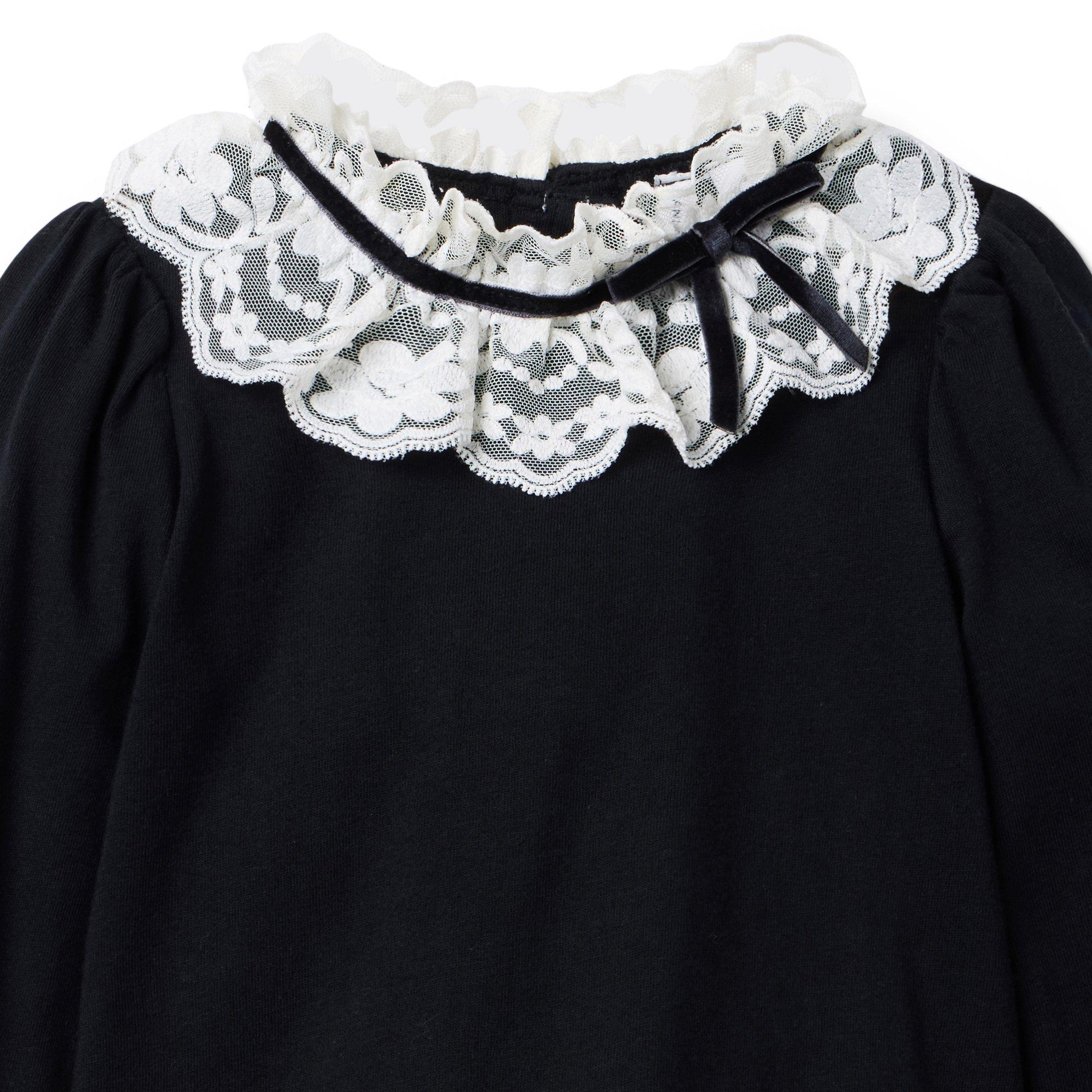 Lace Bow Collar Top image number 1