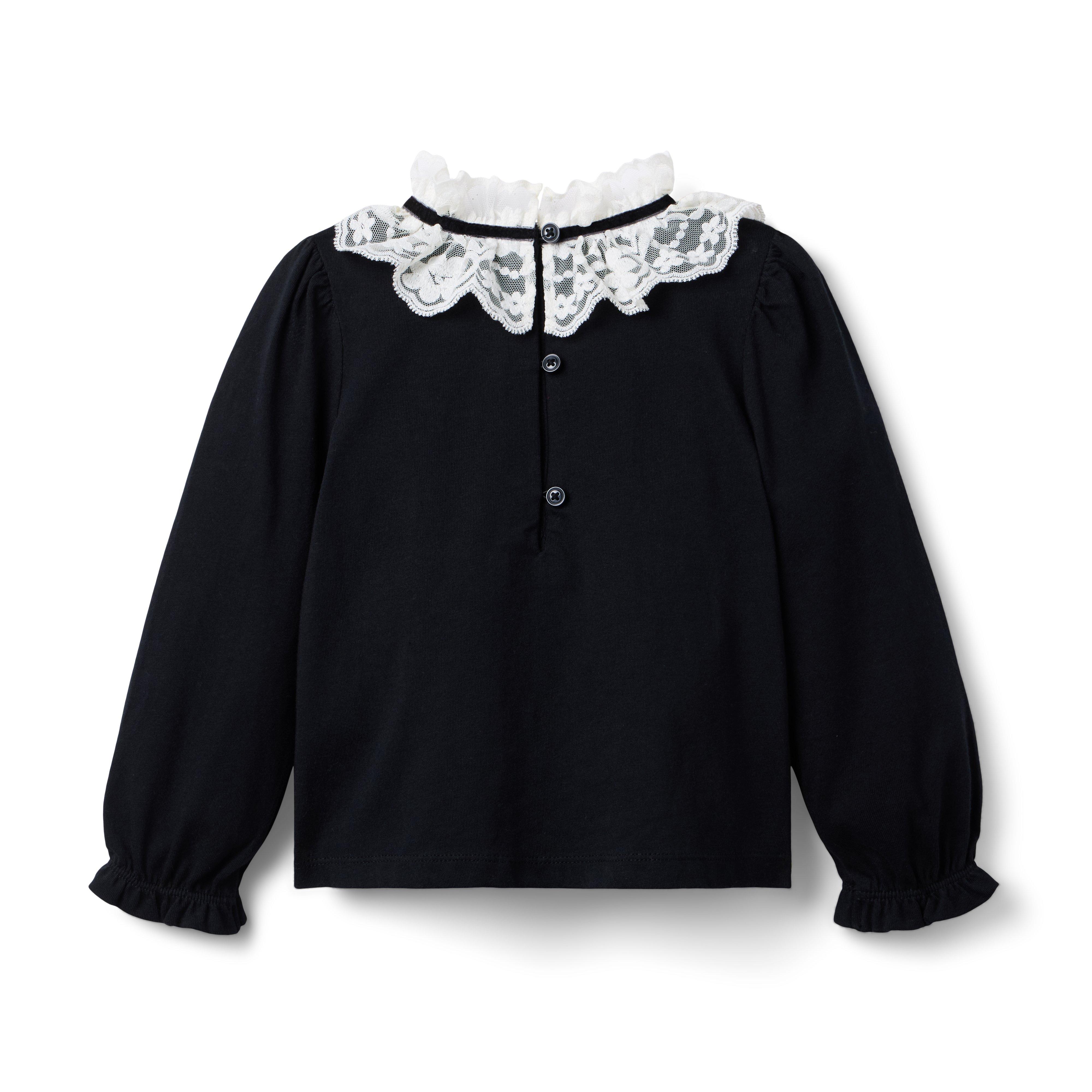 Lace Bow Collar Top image number 2