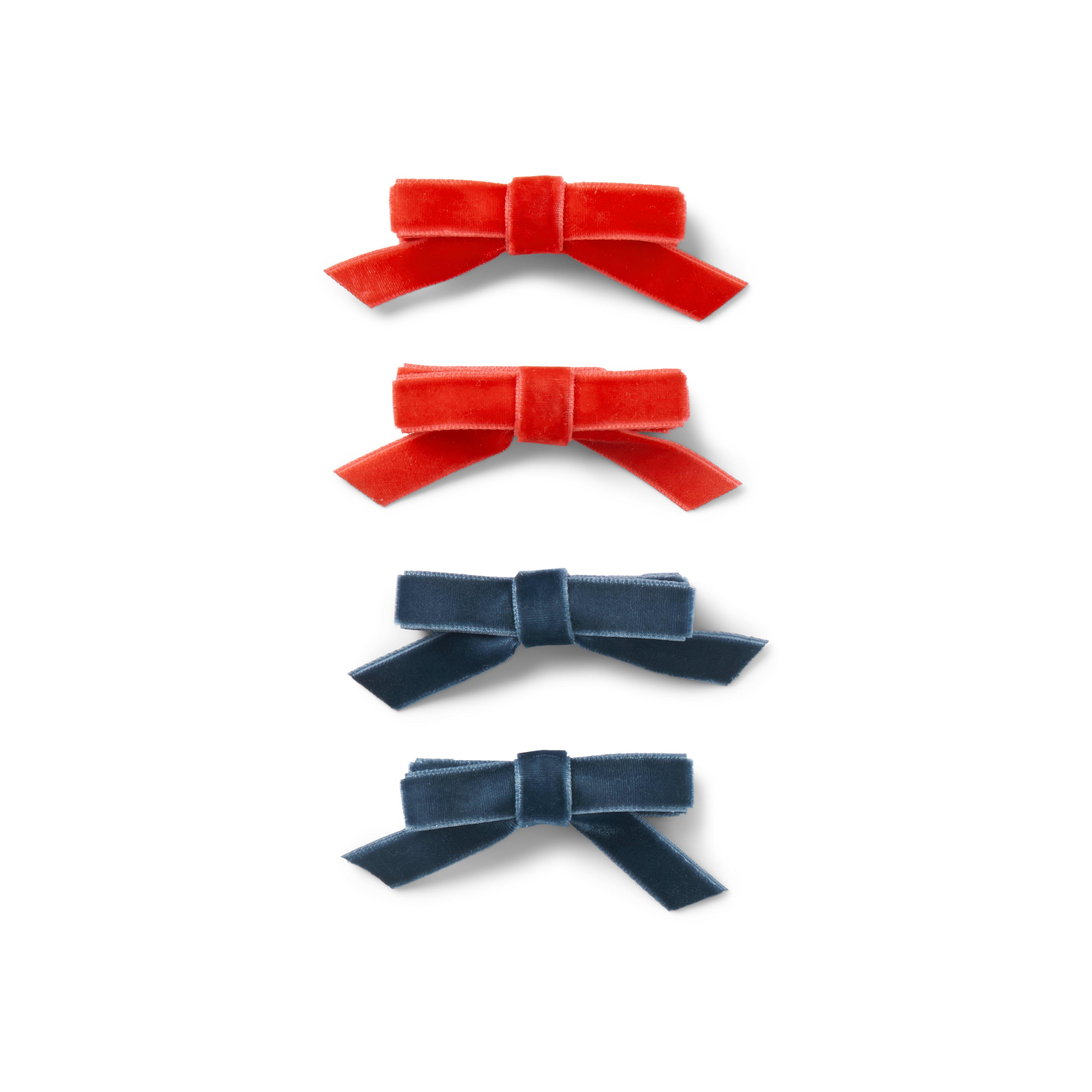 Velvet Bow Barrette Set