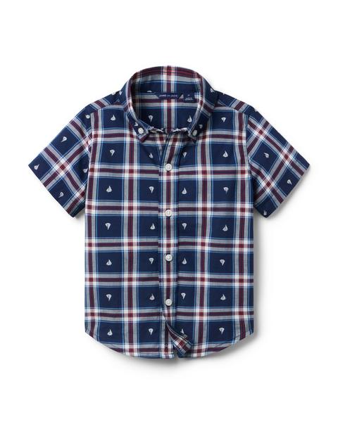 Sailboat Plaid Jacquard Shirt