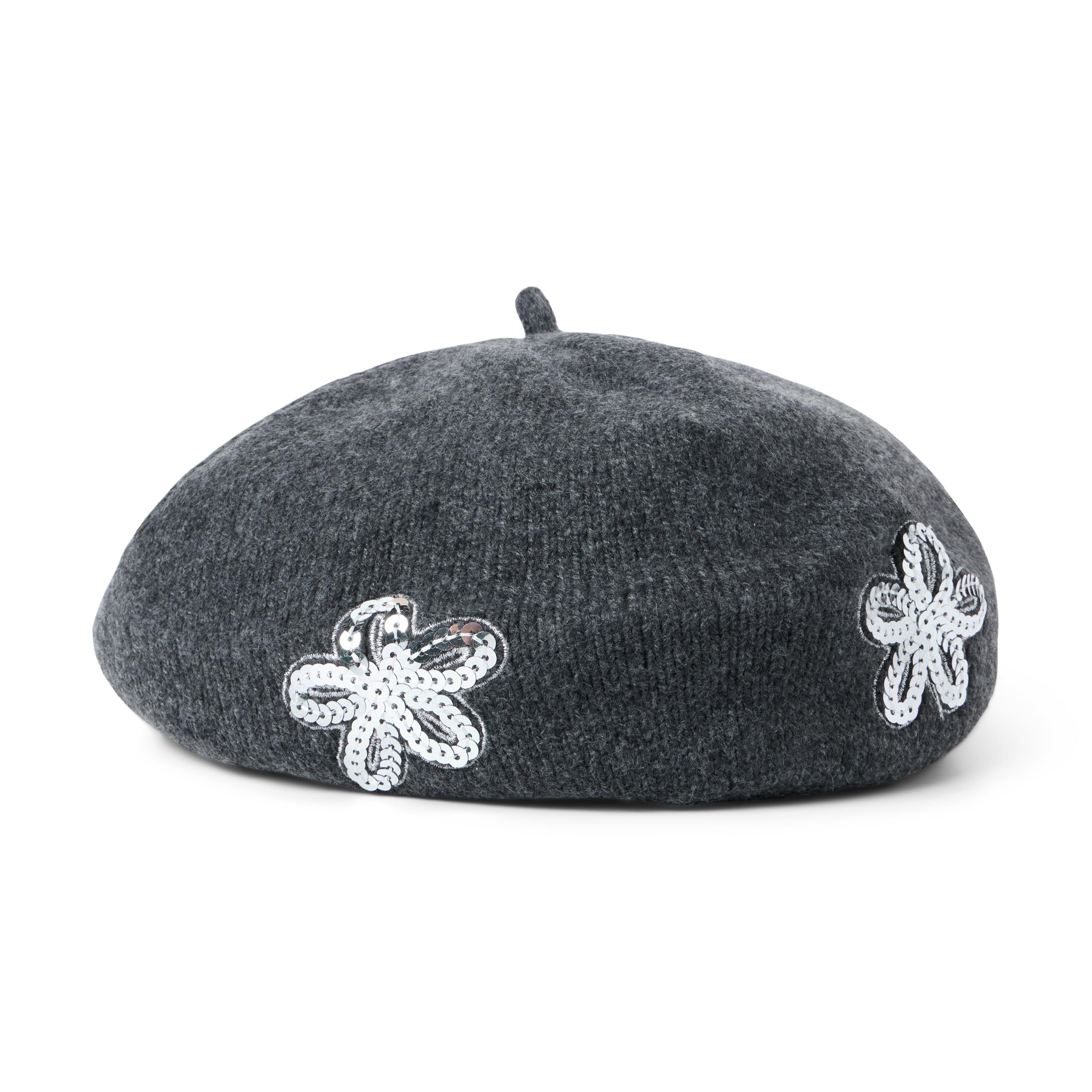 Sequin Floral Beret