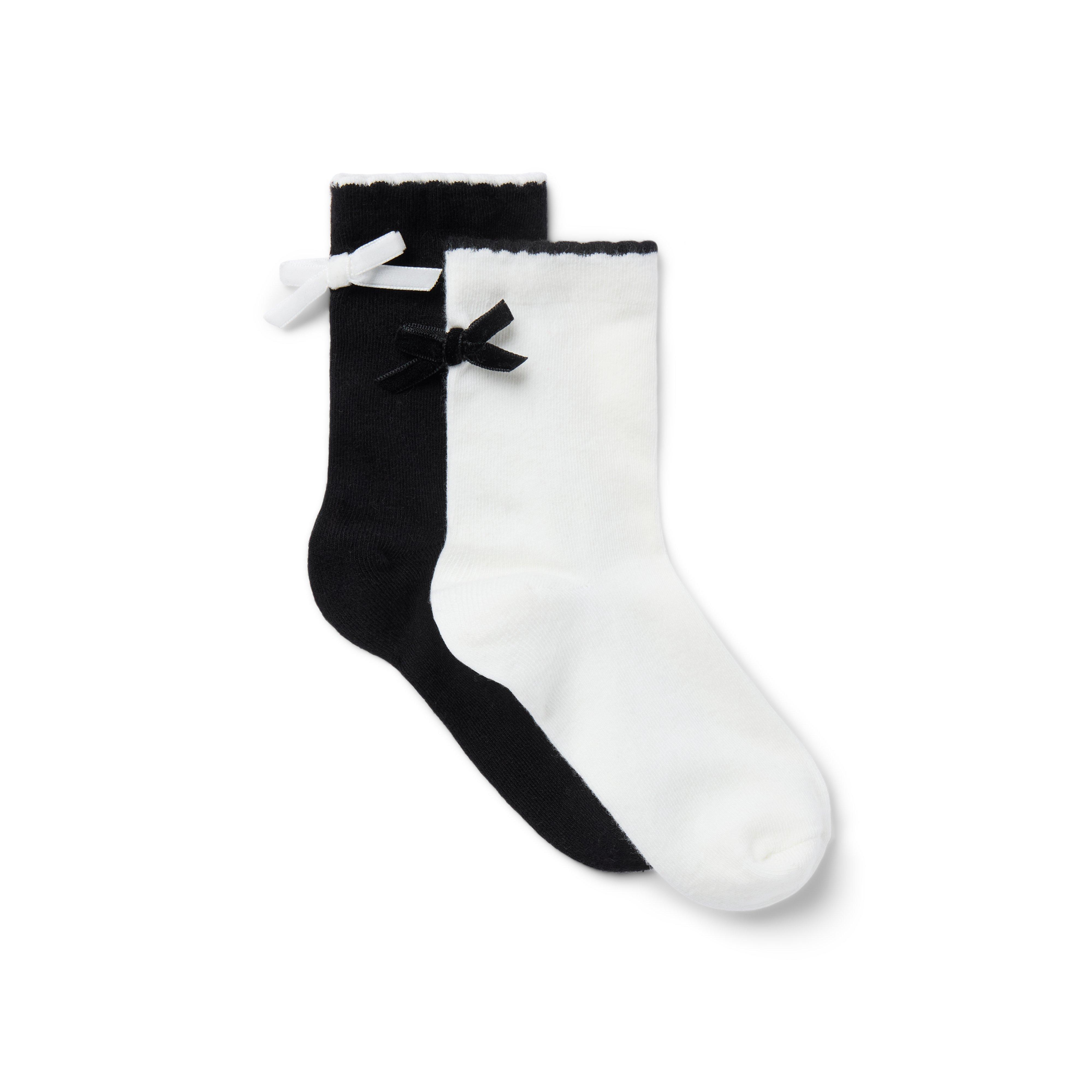 Velvet Bow Sock 2-Pack