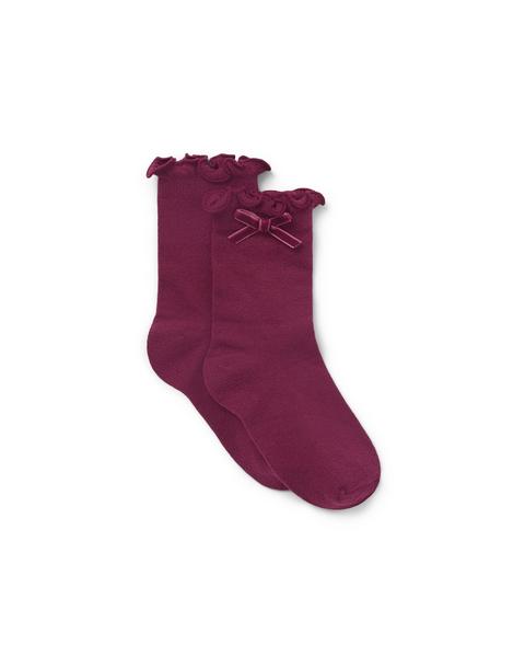 Ruffle Cuff Bow Sock