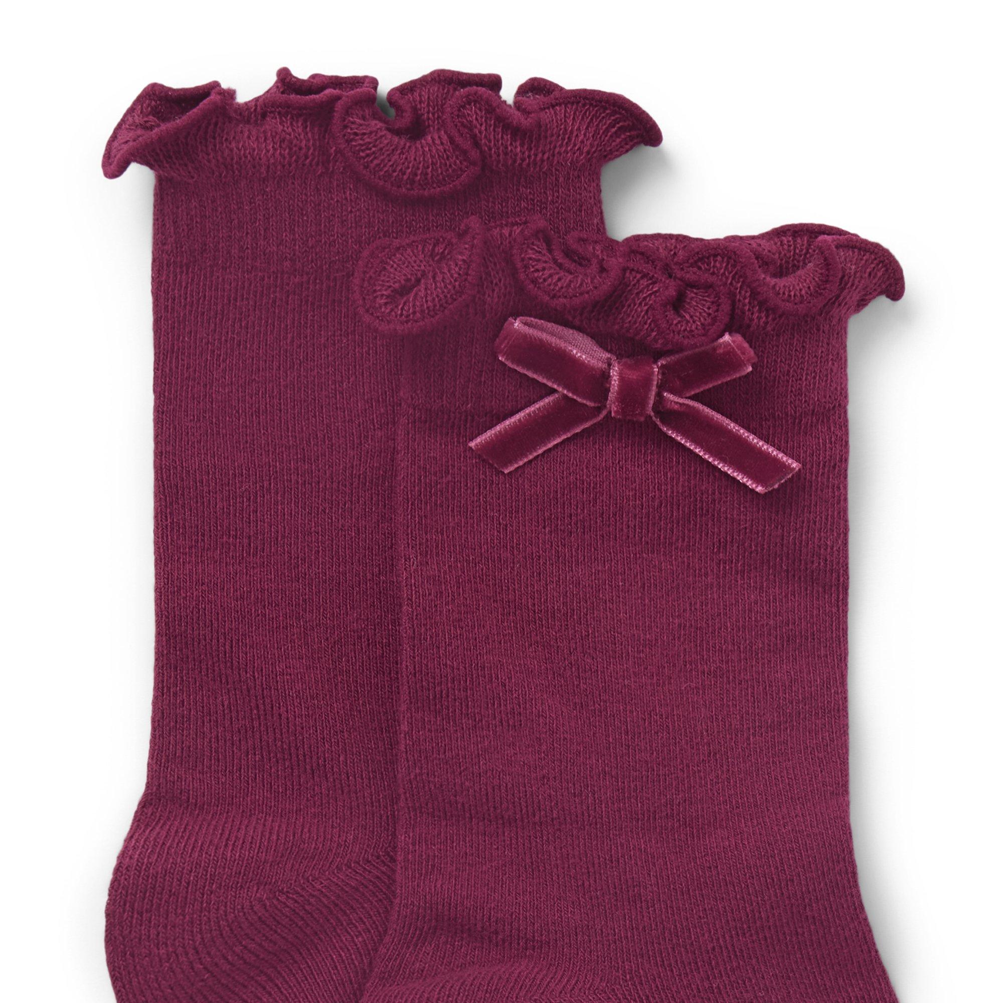 Ruffle Cuff Bow Sock image number 1