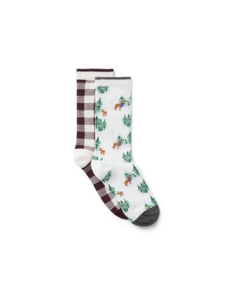 Moose And Check Sock 2-Pack