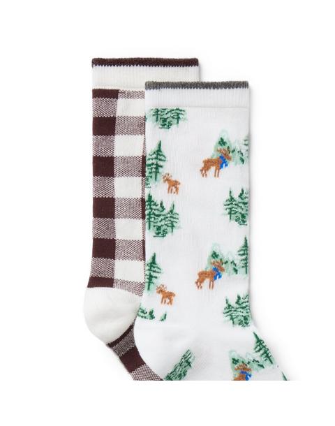 Moose And Check Sock 2-Pack