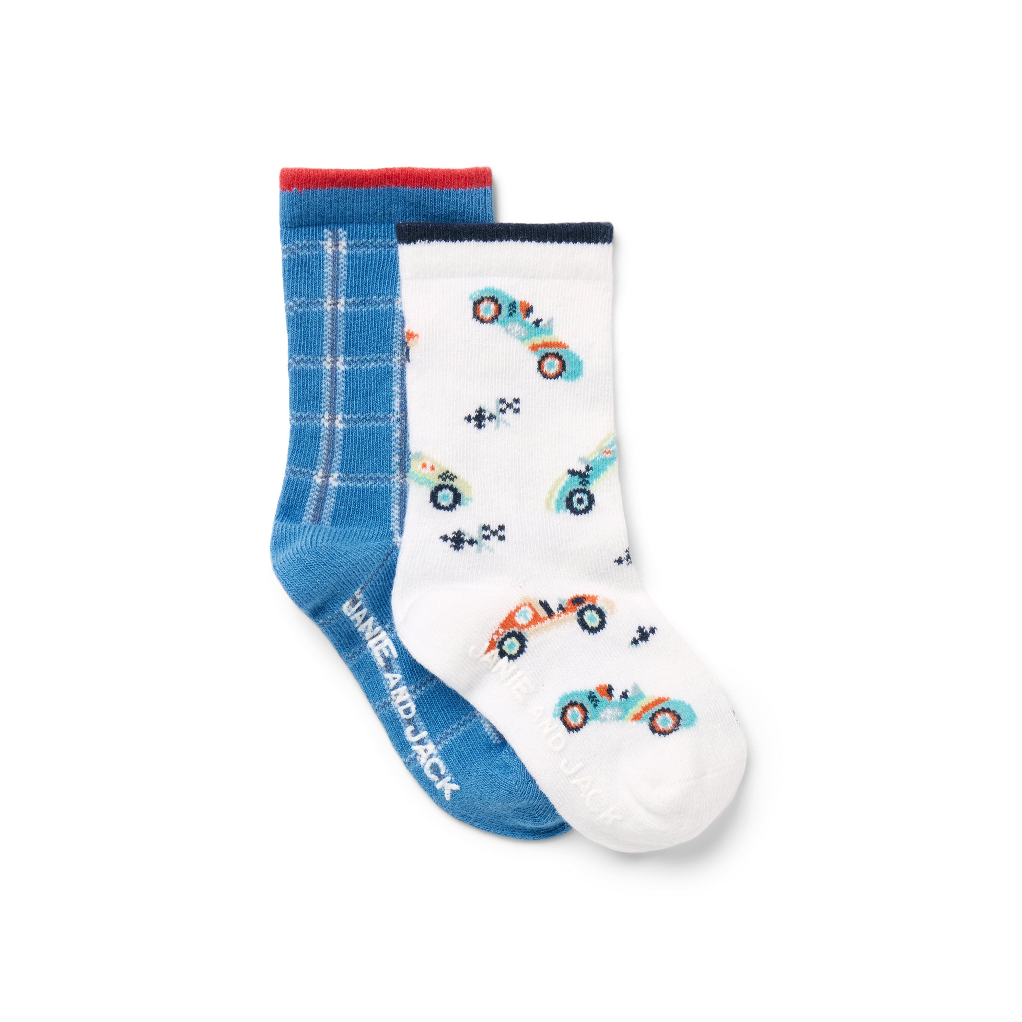 Race Car And Plaid Sock 2-Pack