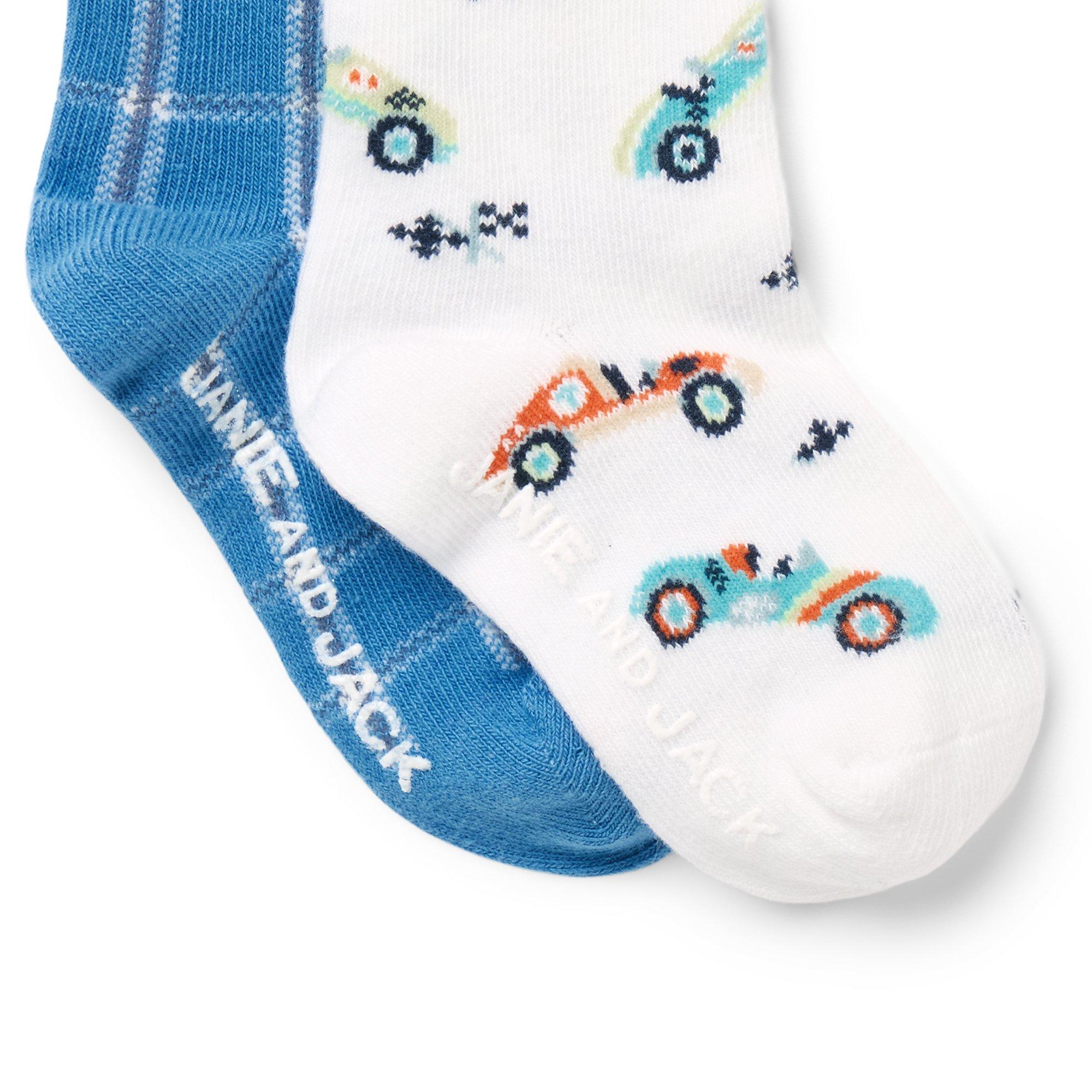 Race Car And Plaid Sock 2-Pack image number 1