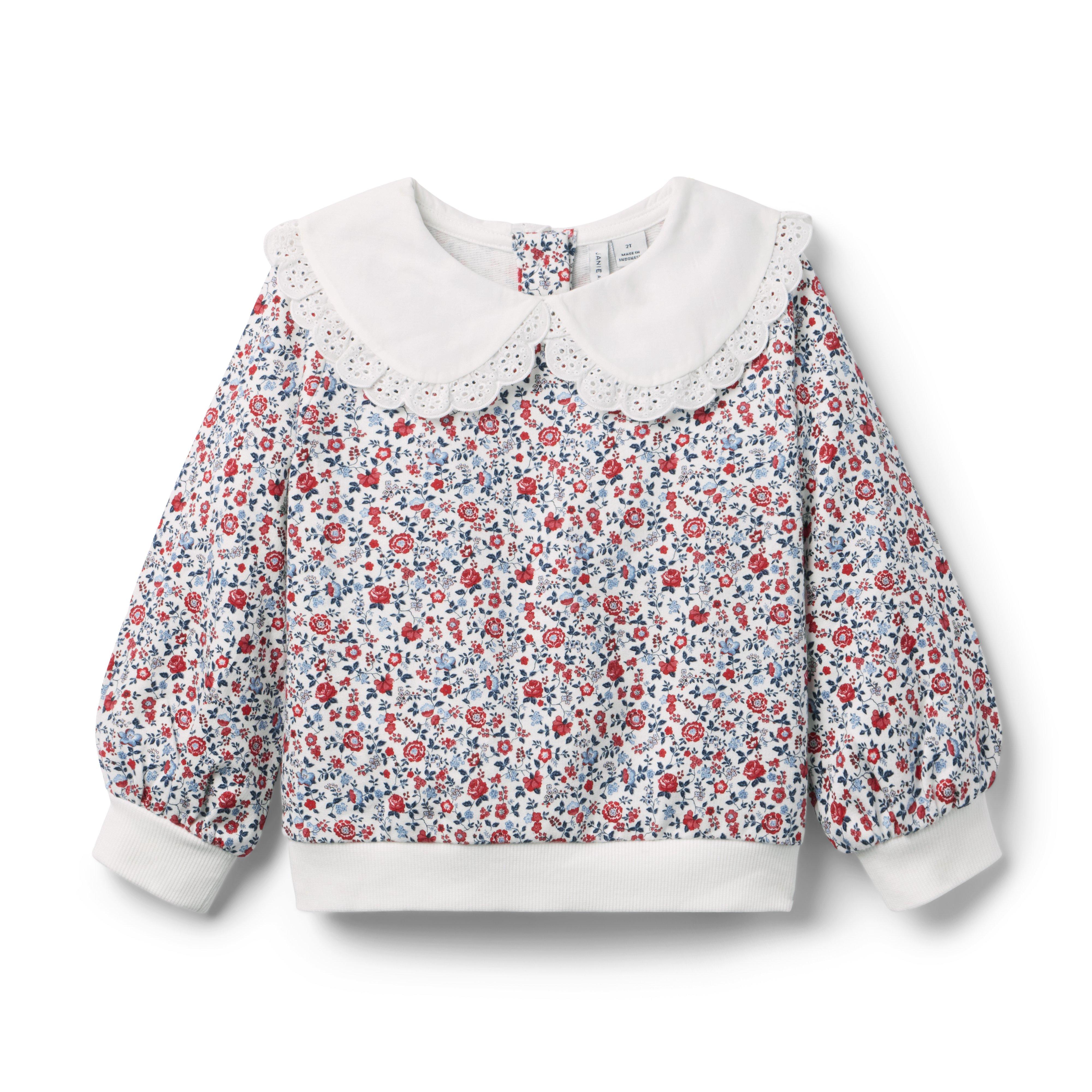 Ditsy Floral Collared Sweatshirt