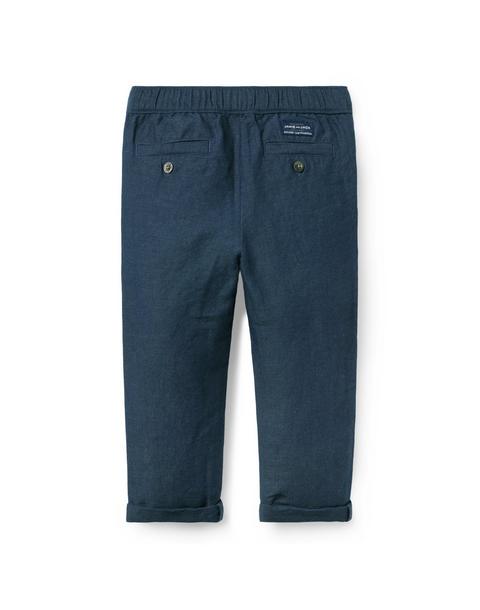 Linen-Cotton Cuffed Pant