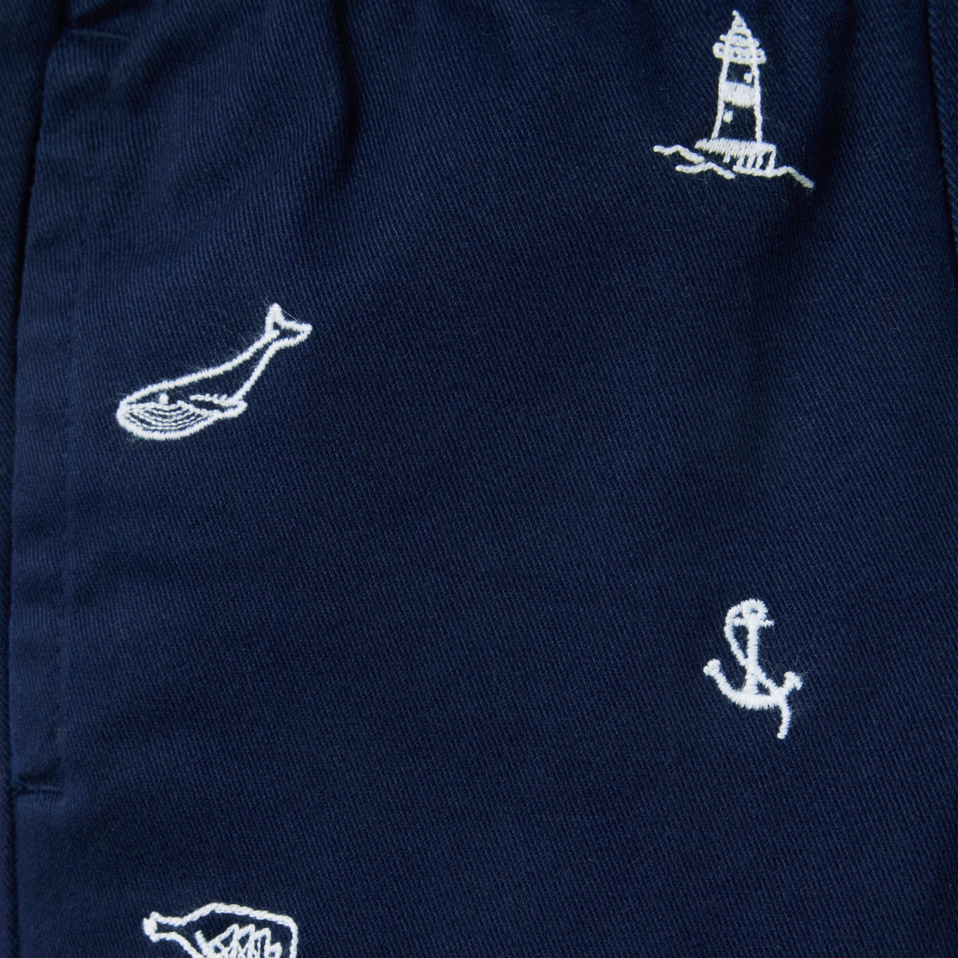 Embroidered Nautical Icon Pull-On Short  image number 1