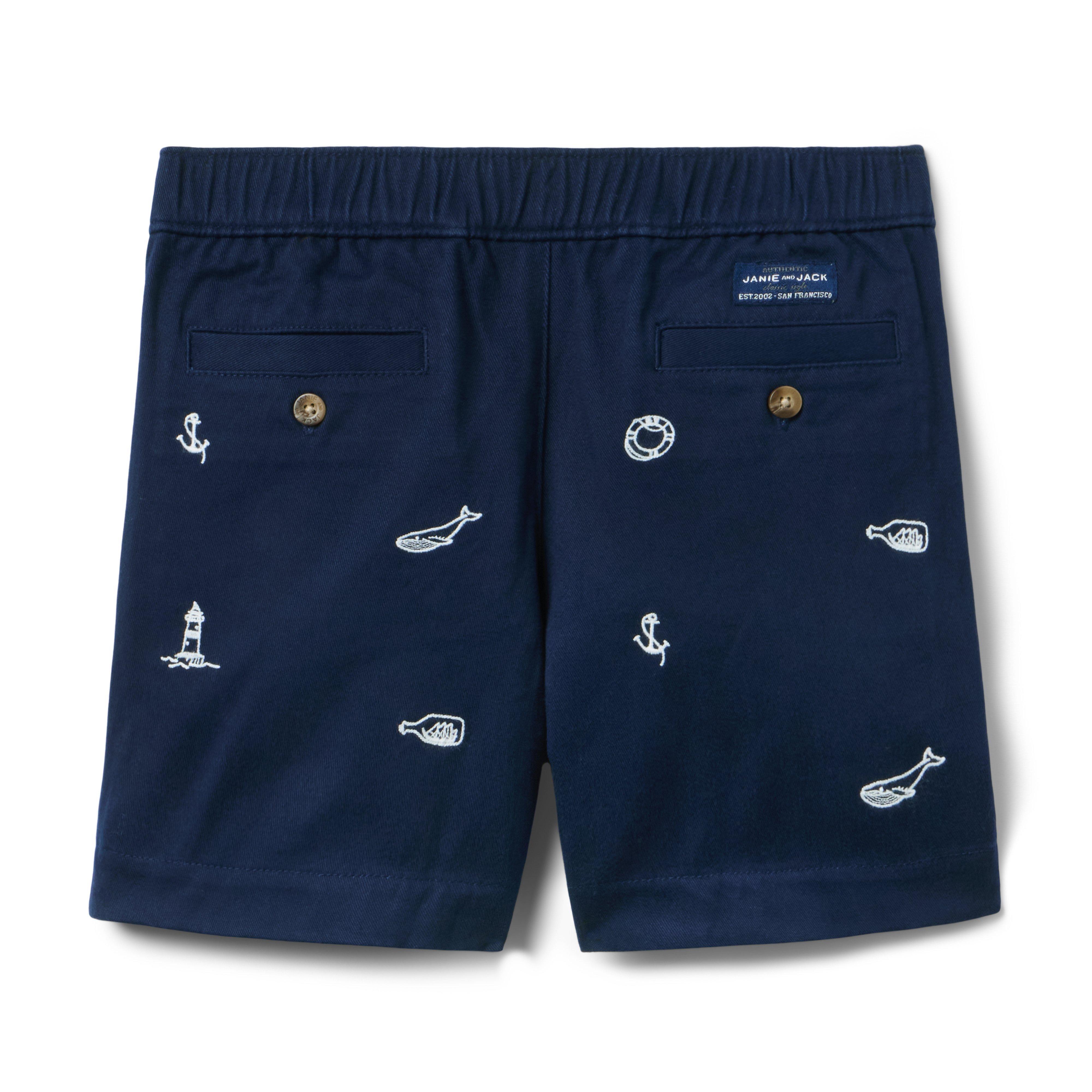 Embroidered Nautical Icon Pull-On Short  image number 2