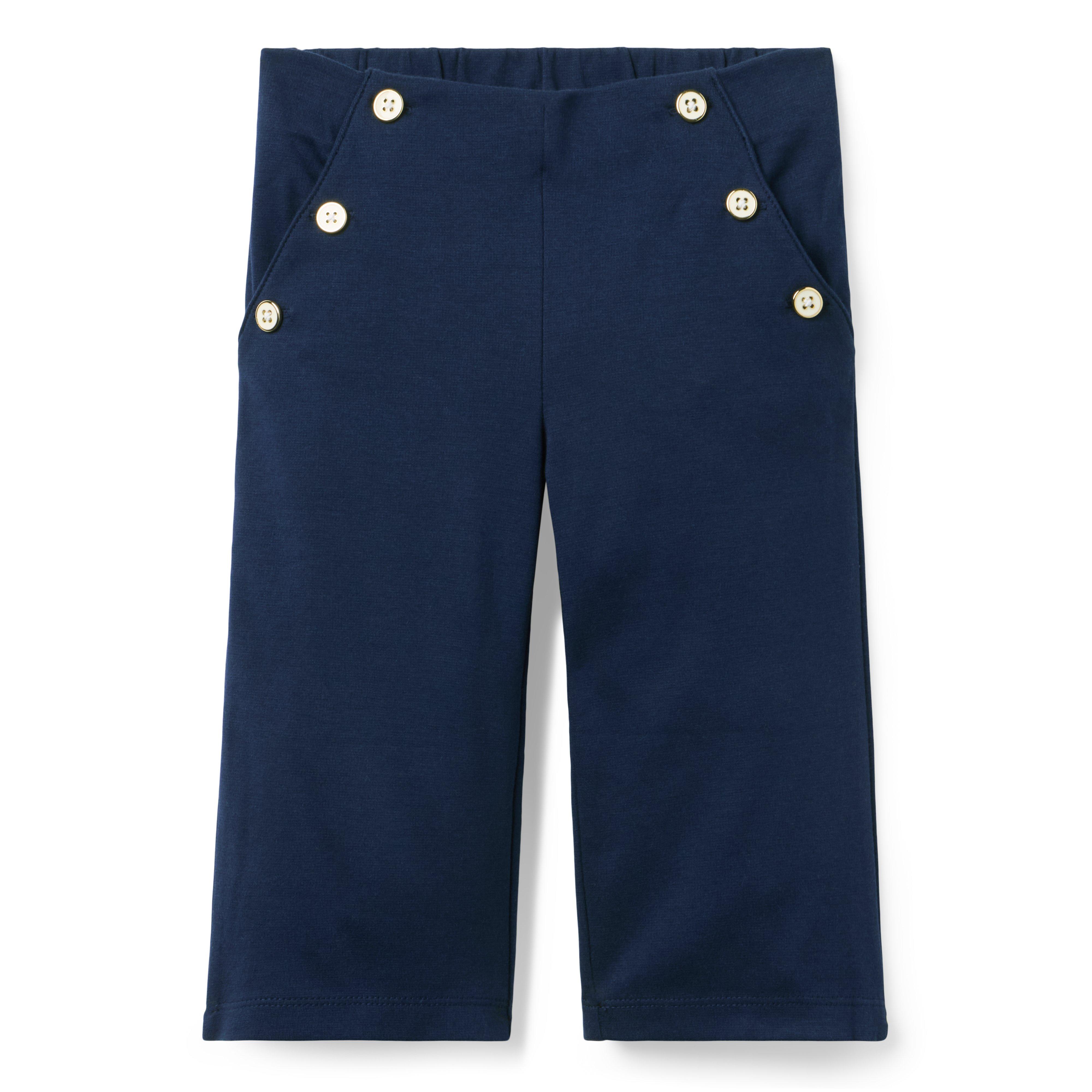 Wide Leg Button Ponte Pant