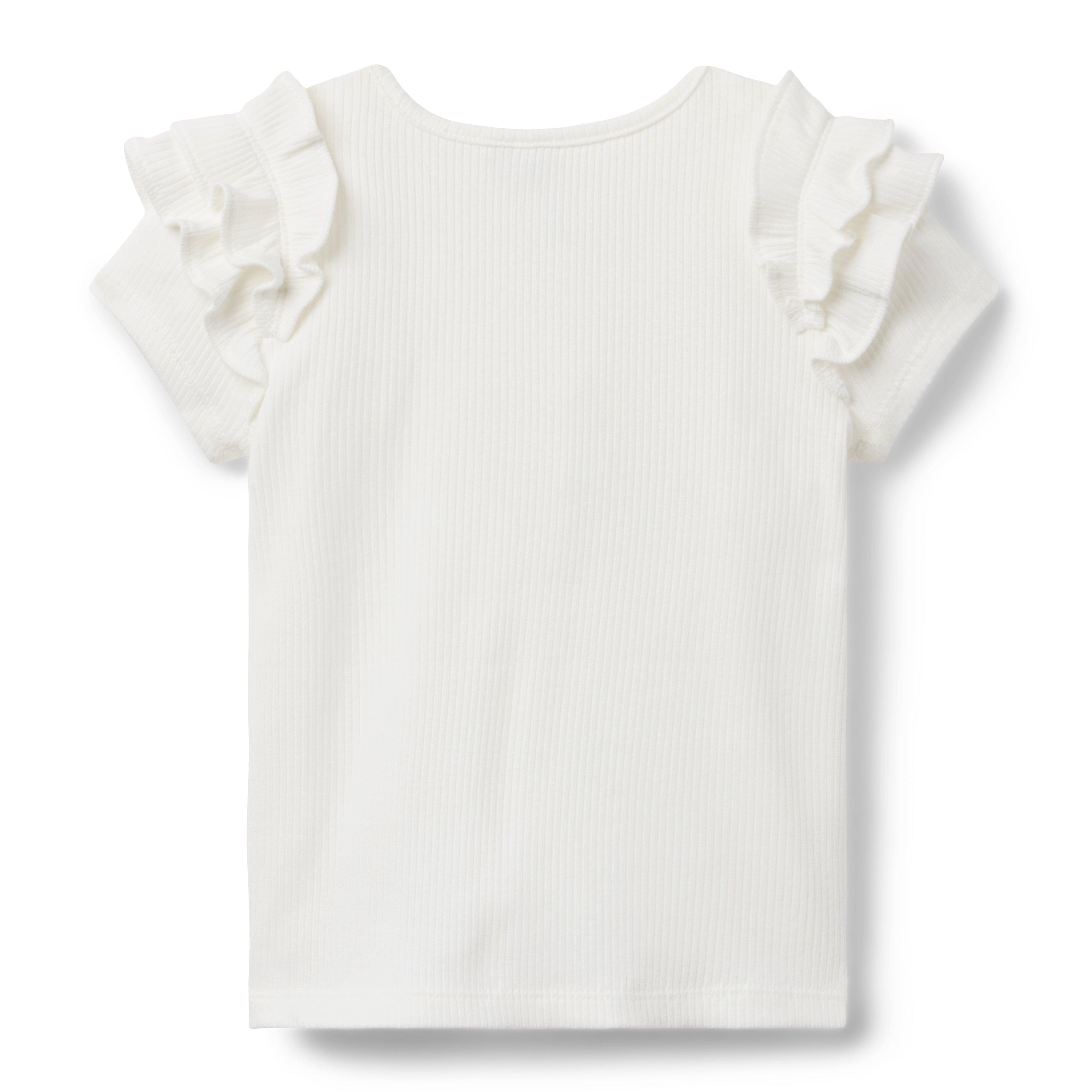 Ribbed Ruffle Sleeve Top image number 1