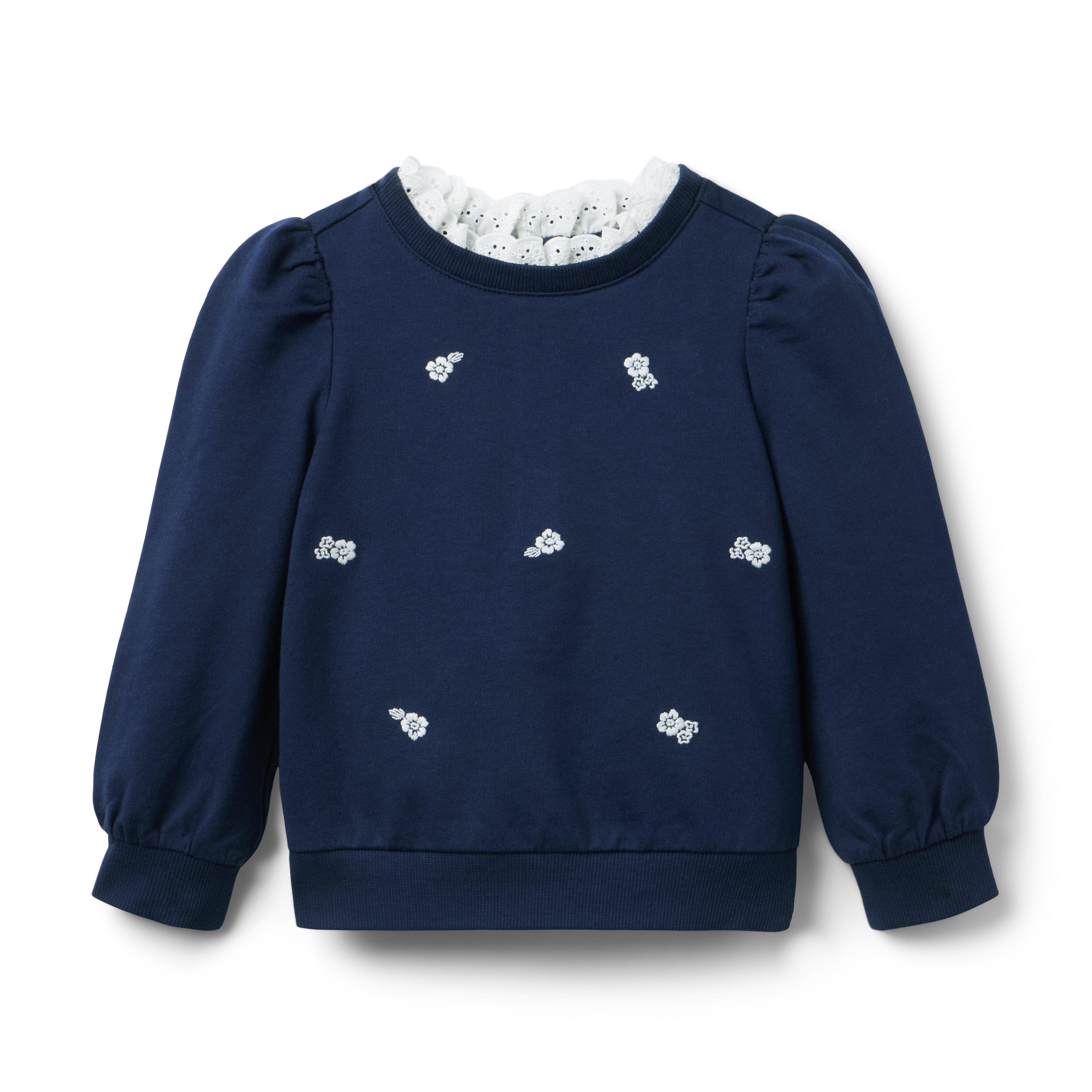 Embroidered Flower Sweatshirt