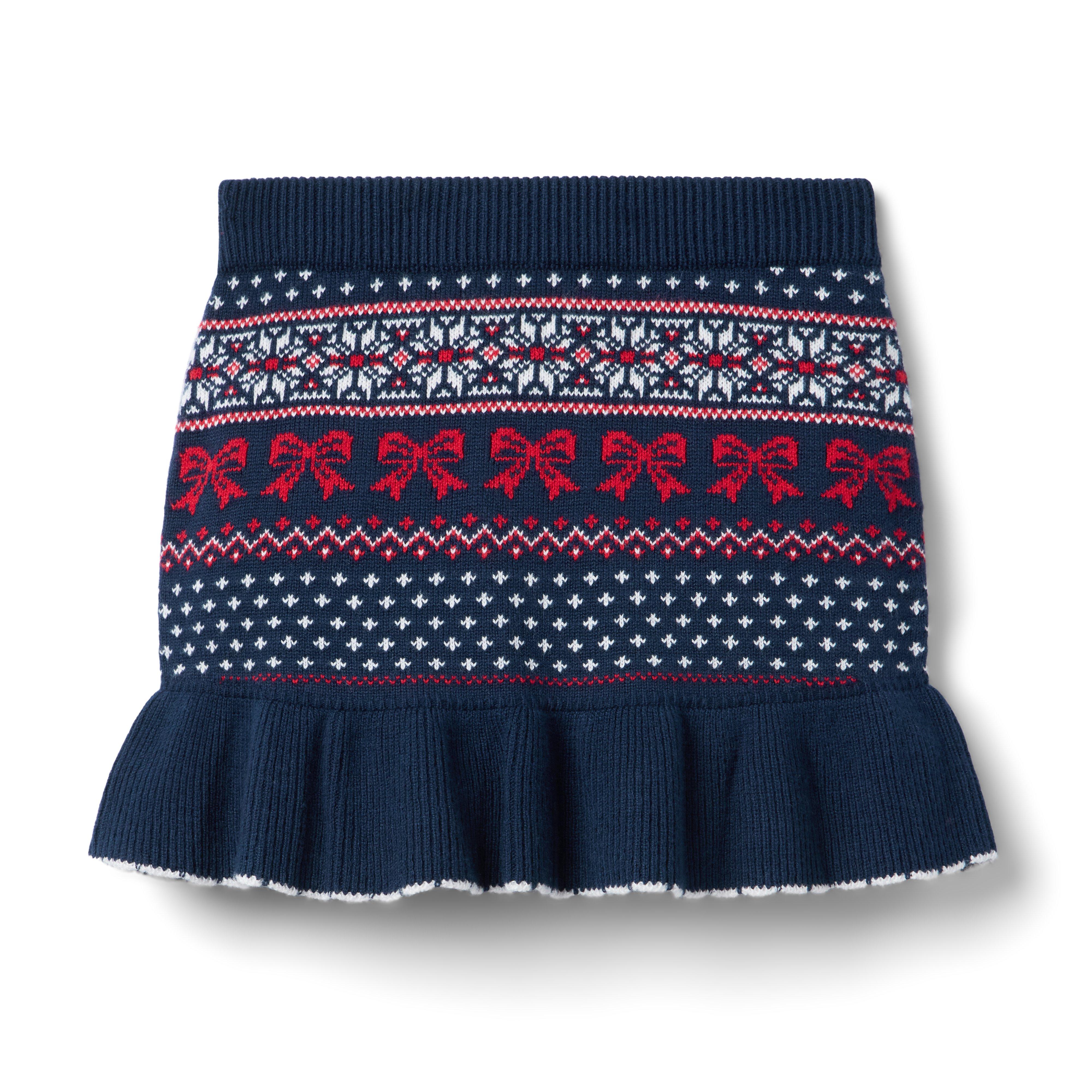 Bow Fair Isle Sweater Skirt