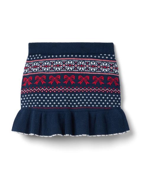 Bow Fair Isle Sweater Skirt