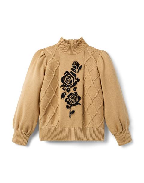 Rose Cable Knit Sweater