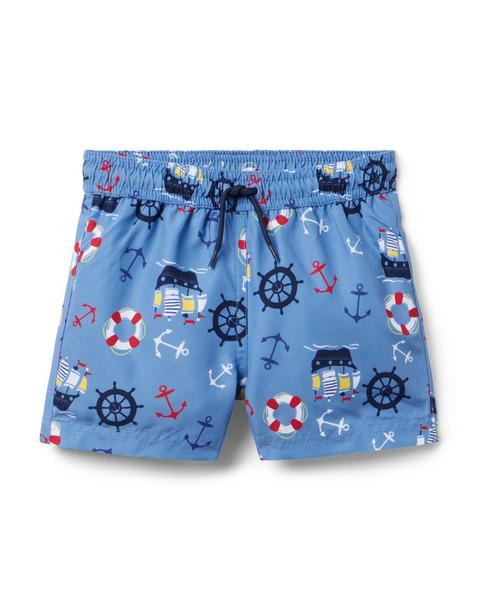 Recycled Pirate Ship Swim Trunk