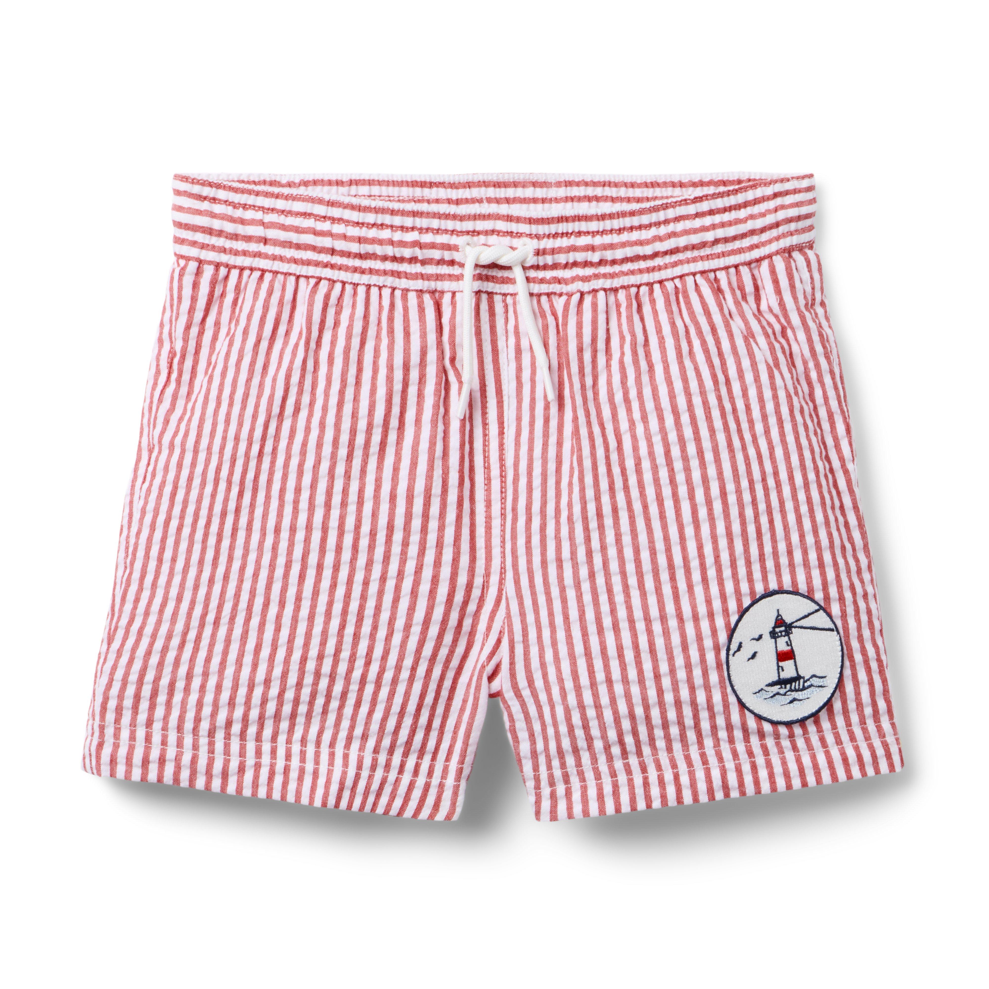 Recycled Striped Seersucker Swim Trunk