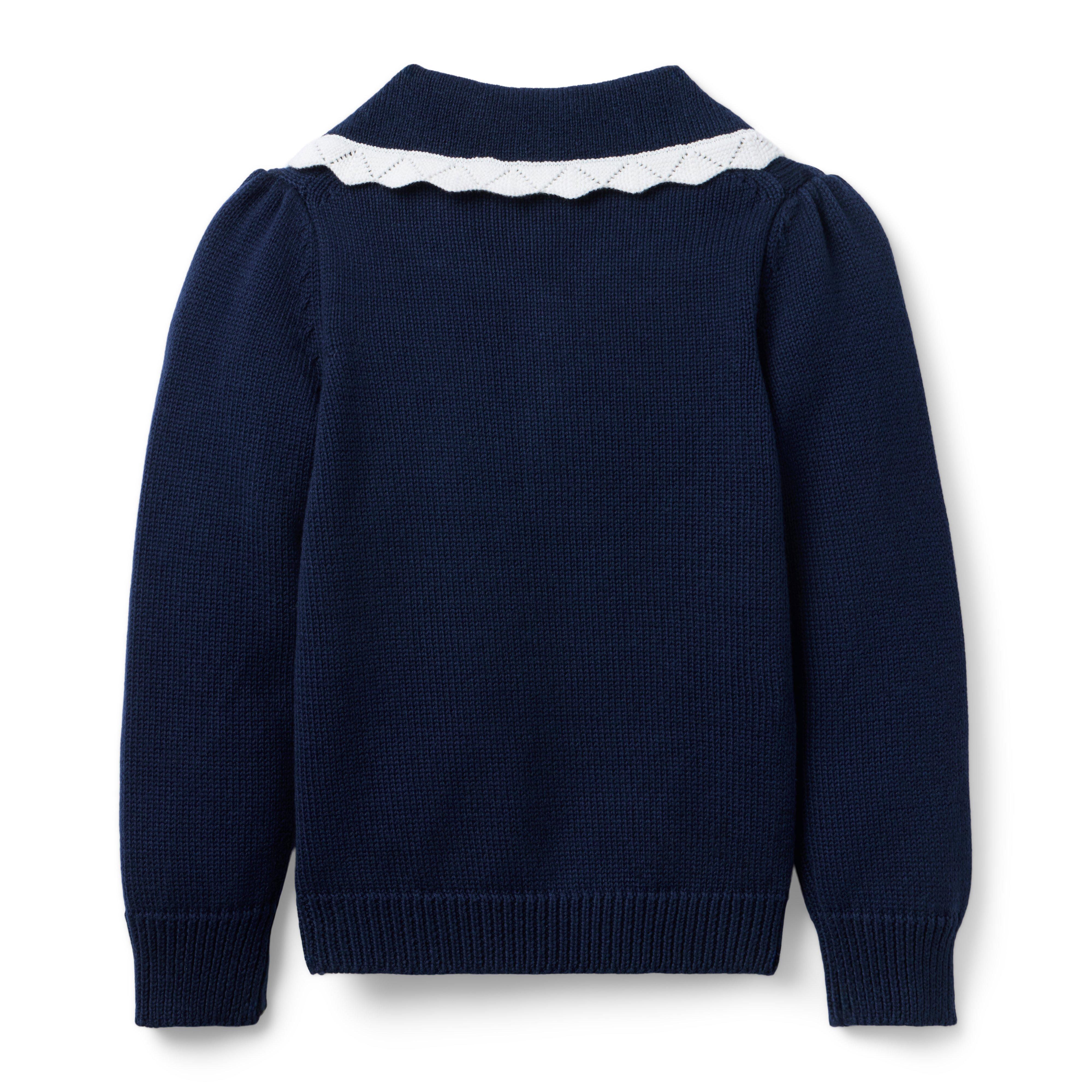 Embroidered Floral Collar Sweater image number 2