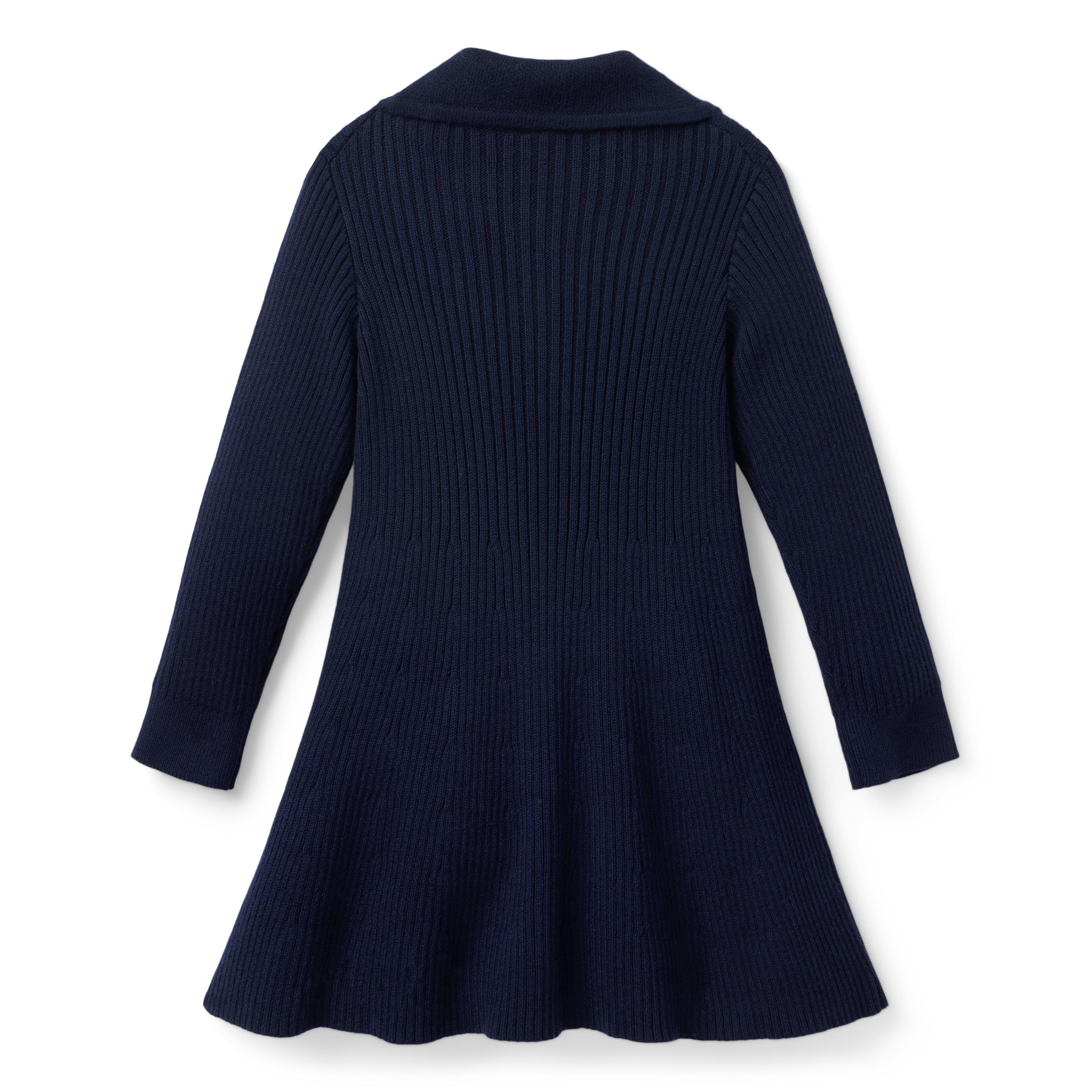 Embroidered Floral Collar Sweater Dress image number 1