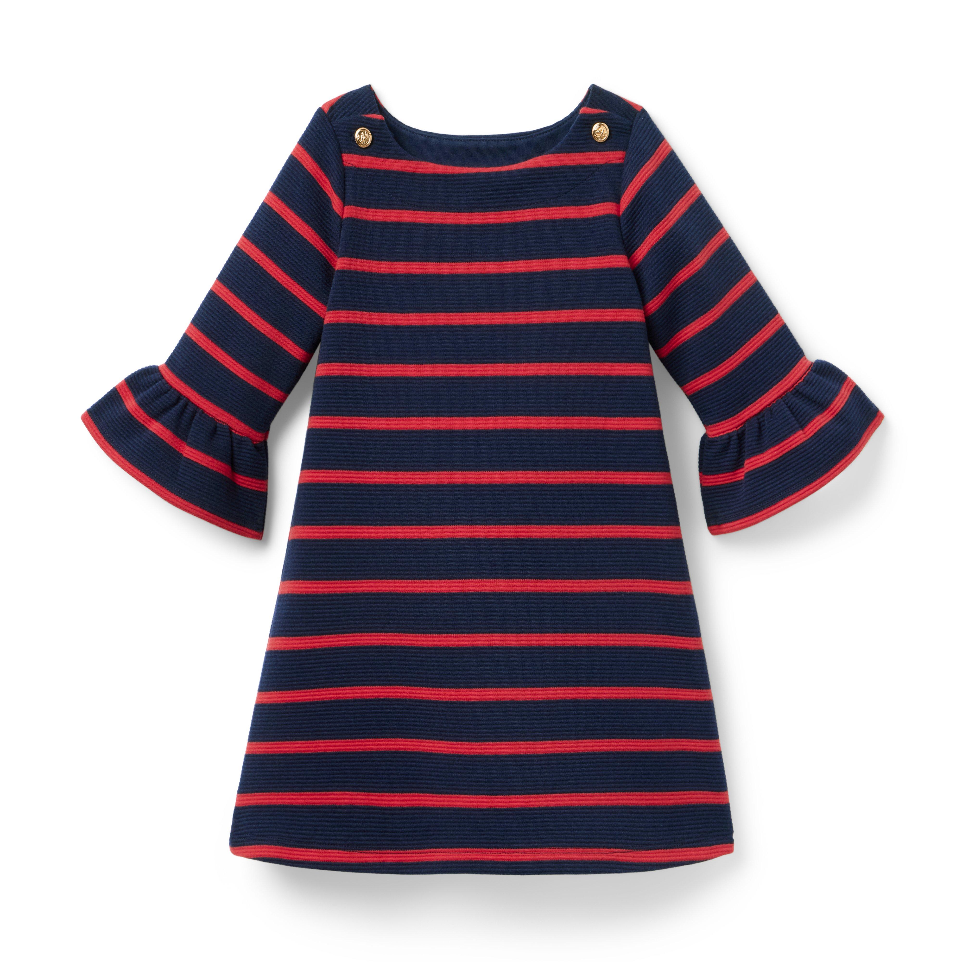 Striped Ruffle Cuff Dress