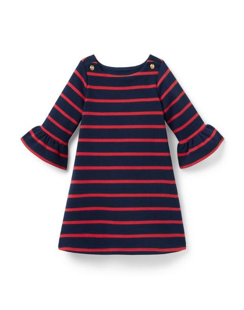 Striped Ruffle Cuff Dress