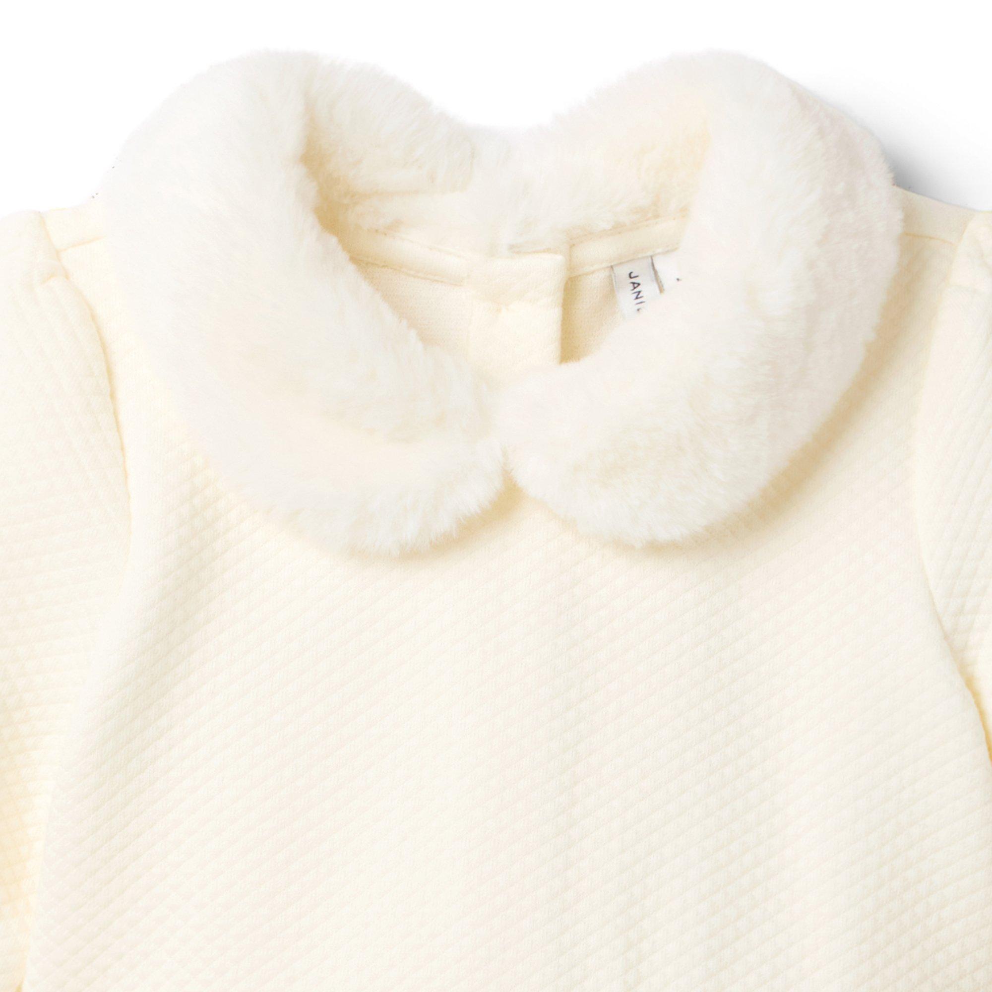 Quilted Faux Fur Collar Dress image number 1