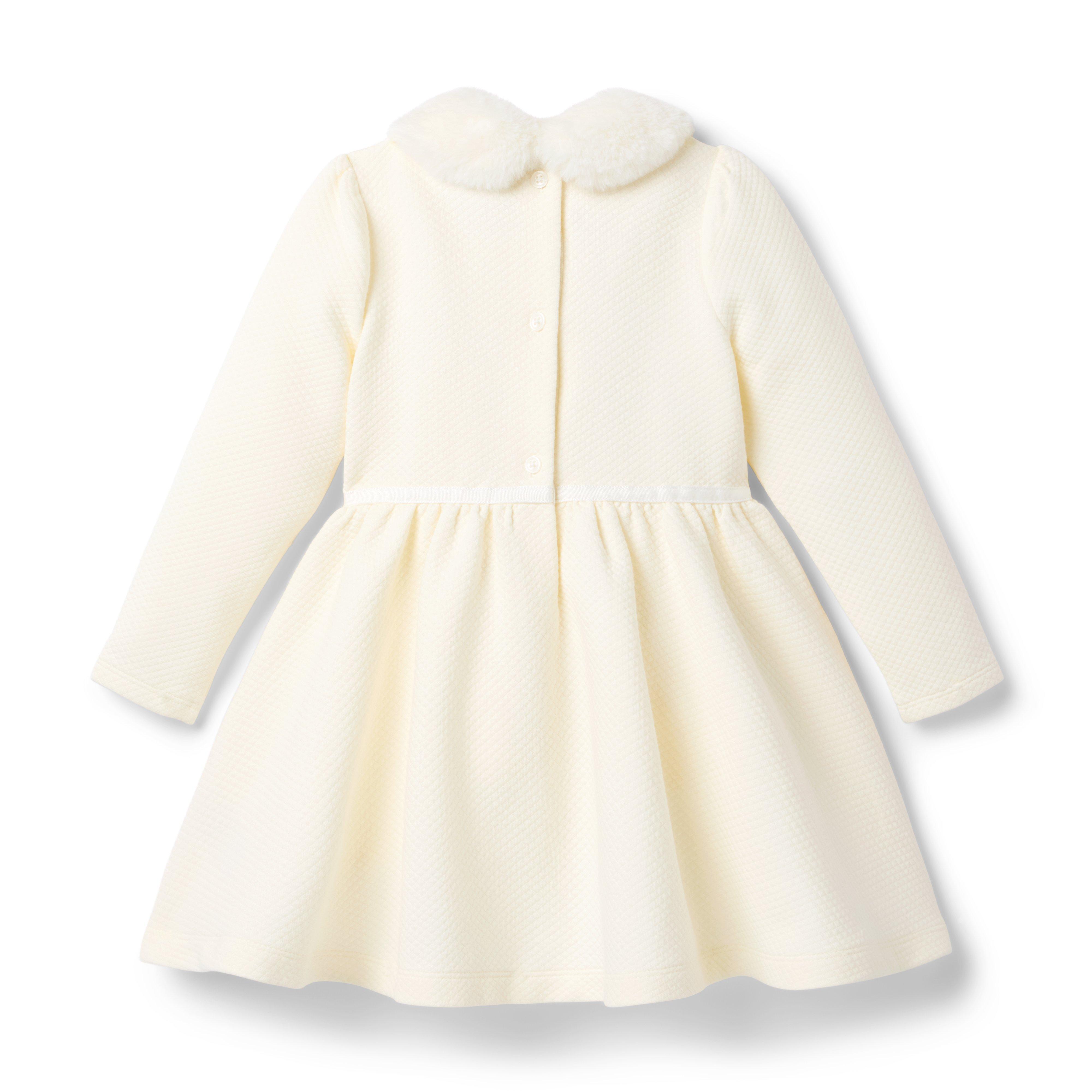 Quilted Faux Fur Collar Dress image number 2